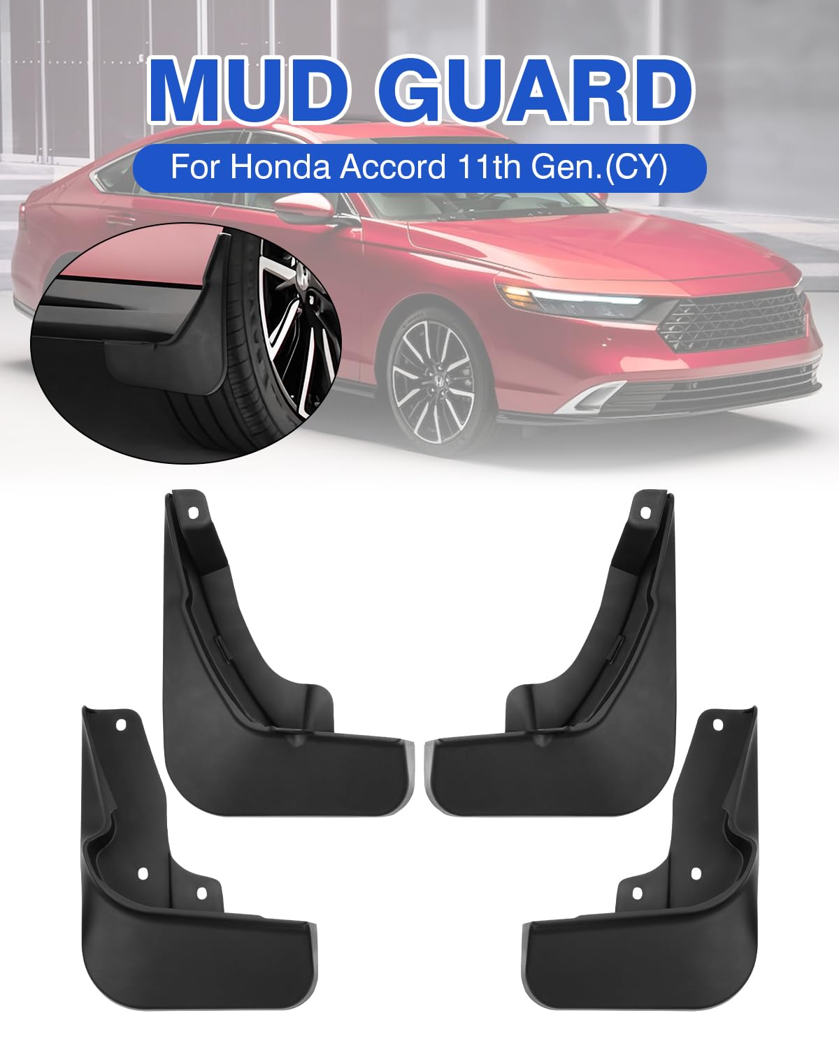 Autorder Mud Flaps Splash Guards For 2023 2024 2025 Honda Accord Accessories Mudflap Fender Flares Front And Rear Mud Guard Set