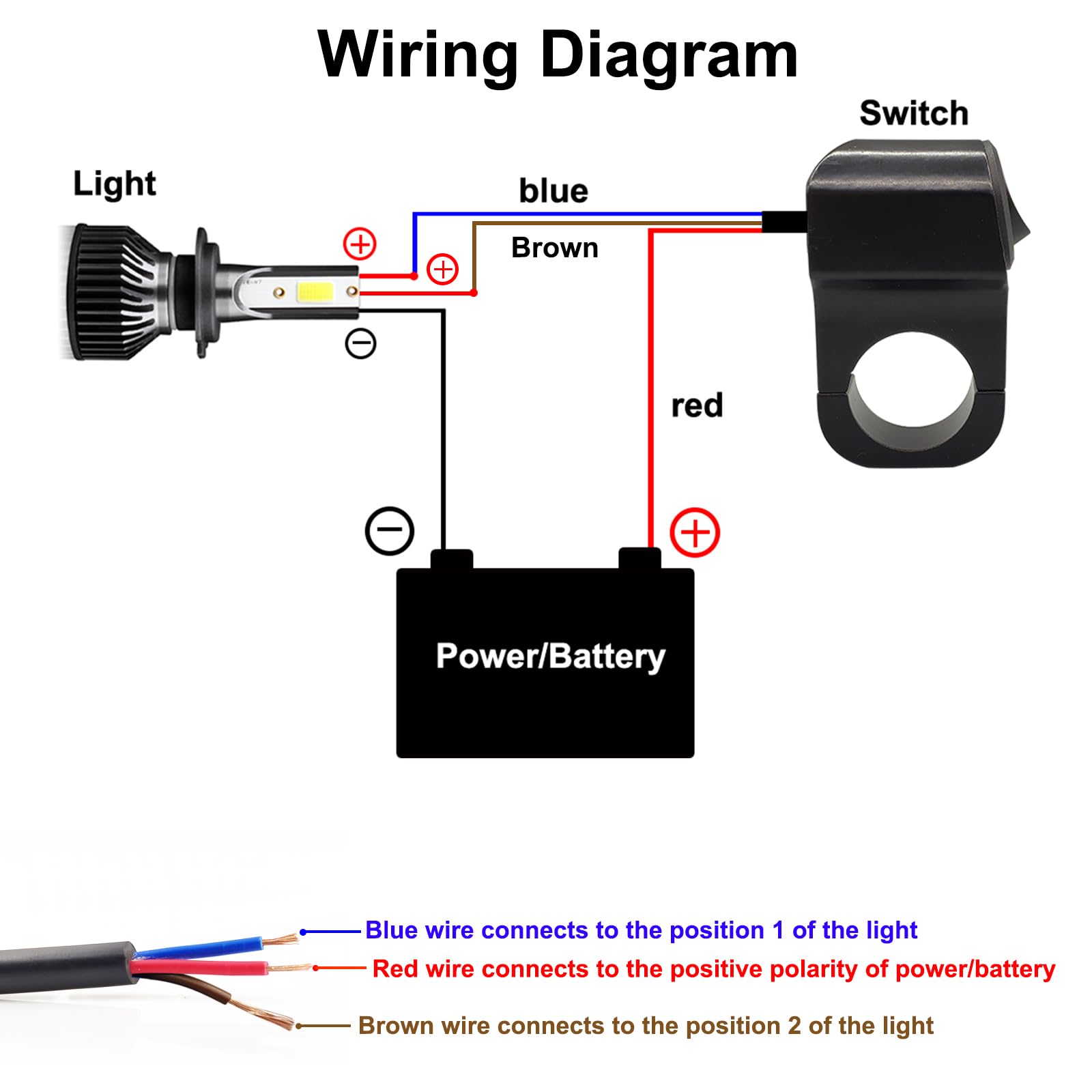 Autqva Handlebar Switch 7/8' For Motorcycle, On-Off-On Light Switch With Black Push Button And Solid Aluminium Alloy Base, 12V Atv Control Switch For Dirt Bikes, Pack Of 2Pcs