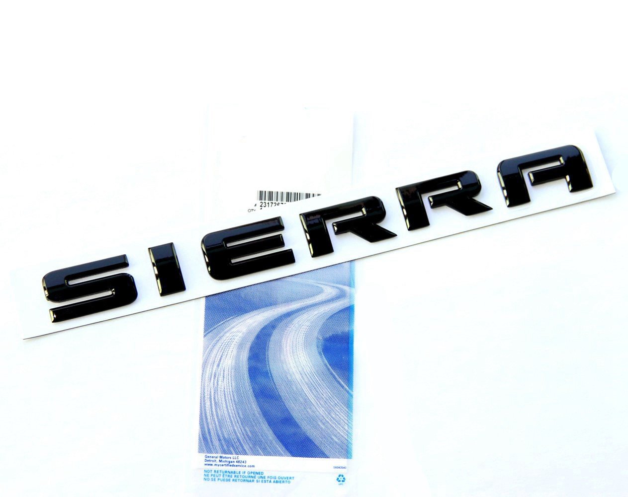 Yoaoo 1X Oem Black Sierra Nameplates Letter Emblem Badge Glossy Compatible With 2500Hd 3500Hd Sierra