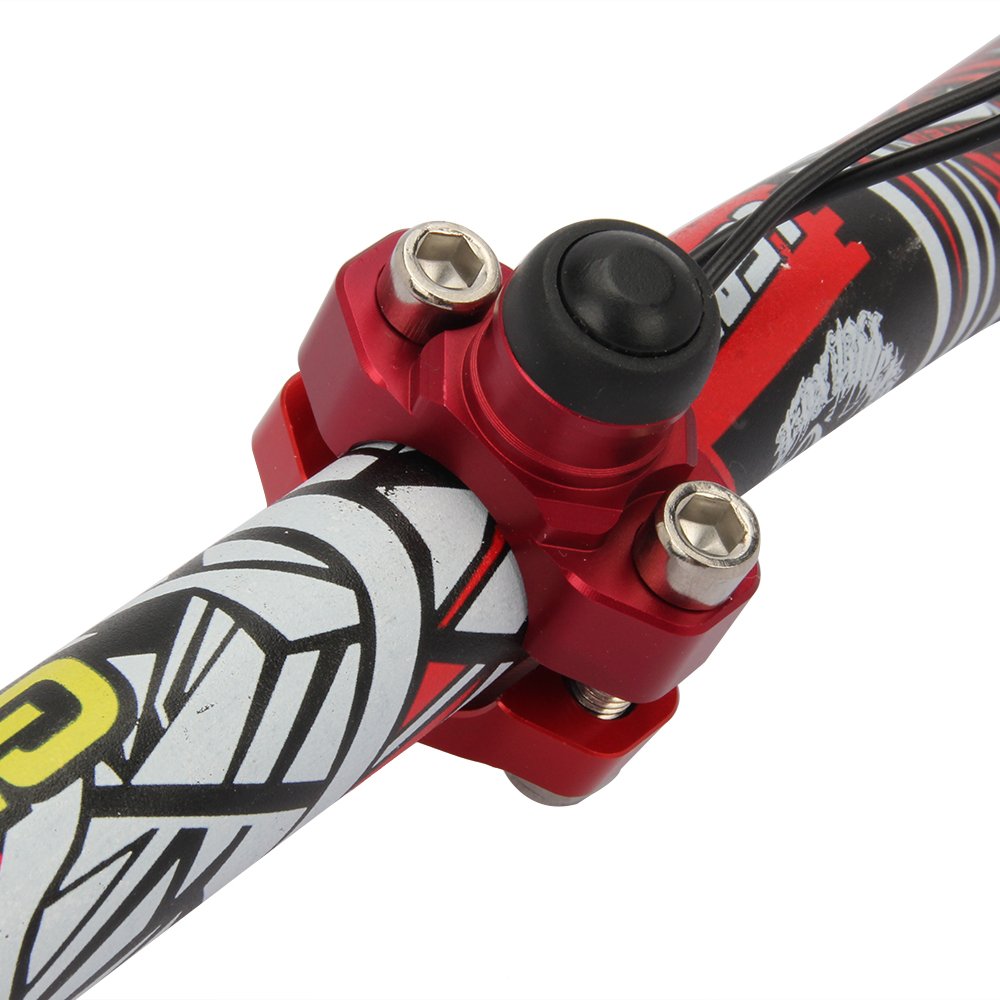 Jfg Racing Cnc Universal Motorcycle Engine Stop Start Kill Switch Button With Mounting Backplate For For Cr125 Crf250 Crf450 Xr250 - Red