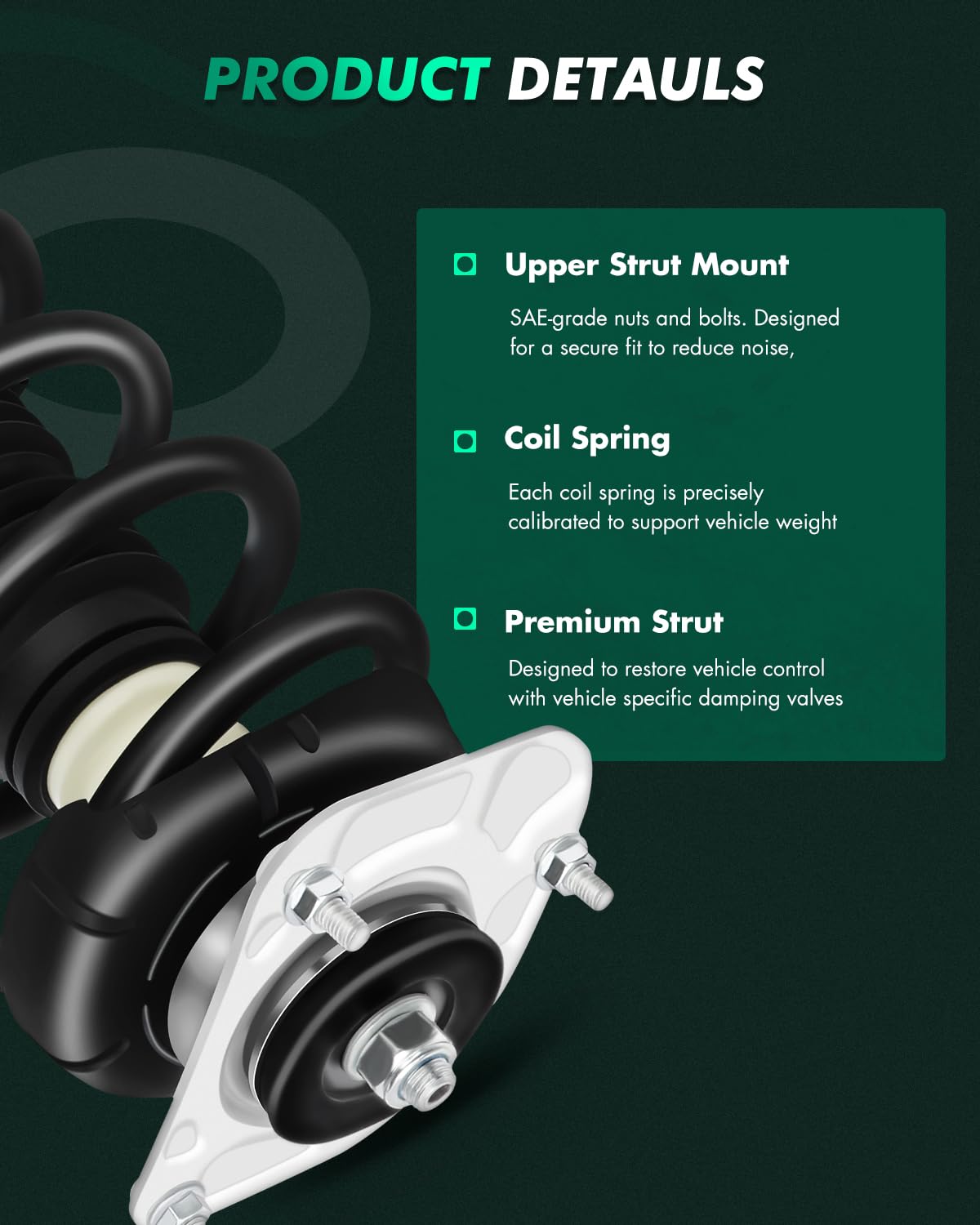 Scitoo Shock Struts Replacement Complete Assembly Front Pair Fit For 2003-2014 For Volvo Xc90 Quick-Strut Complete Strut Assembl