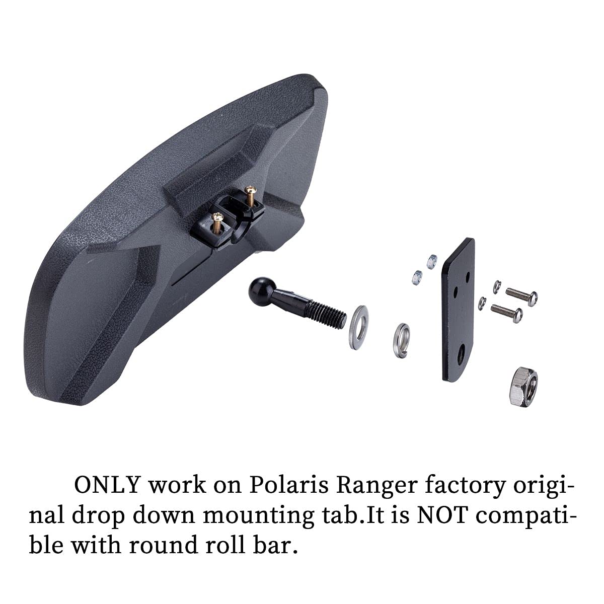 Dicater Center Rear View Mirror Compatible With Polaris Ranger 500 570 900 Xp 1000 Xp/Crew 2017-2023 High Definition Convex Rearview Mirrors