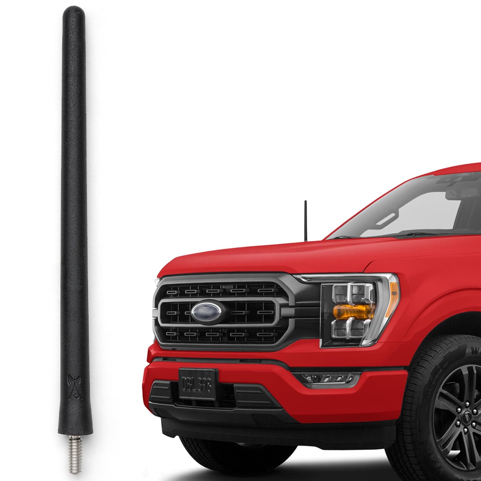 Antennamastsrus - Short Rubber Antenna Fits Ford F-150 - F-150 Raptor (2009-2025) - Usa Stainless Steel Threading - The Original