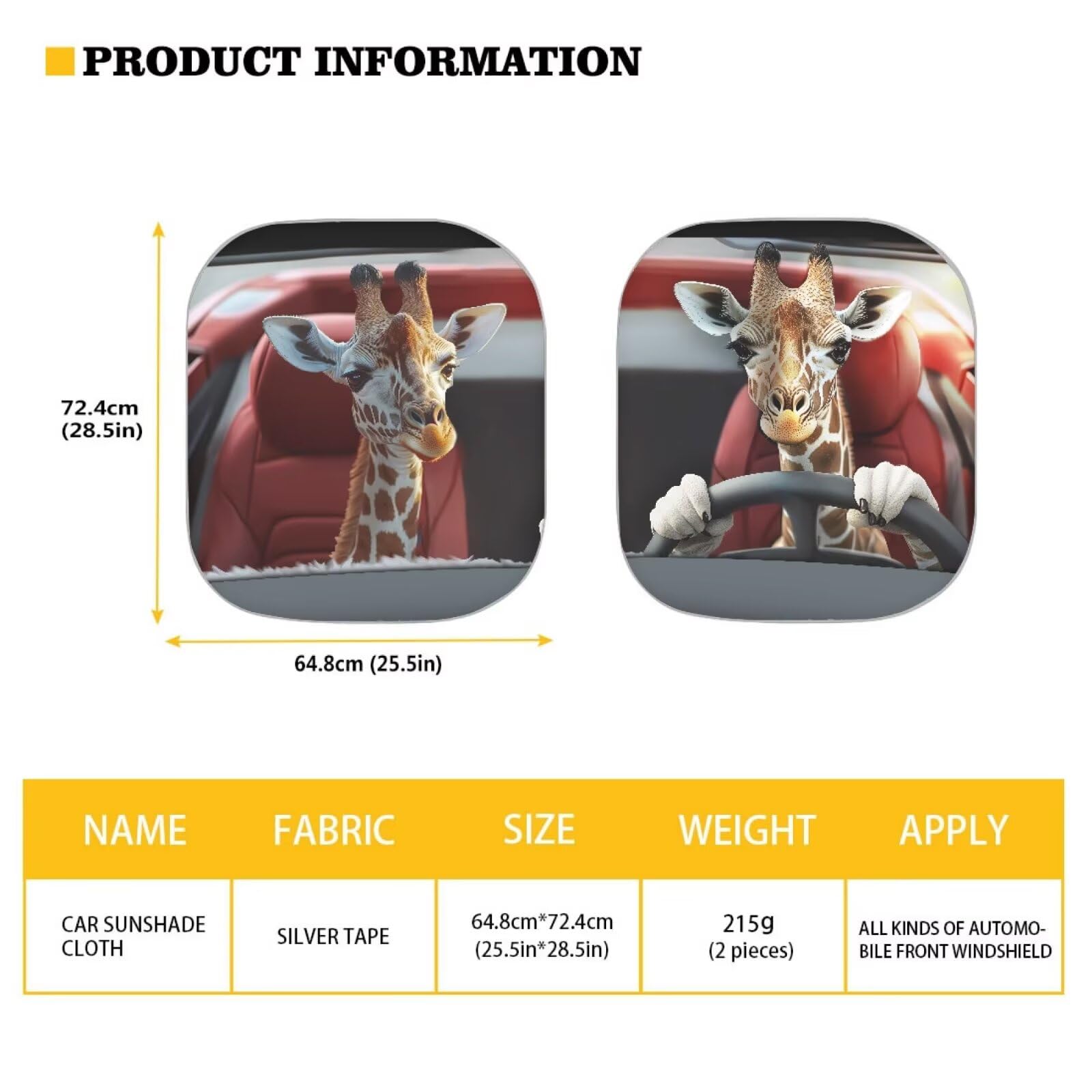 Huisefor Deer Windshield Cover For Women Funny Animal Car Windshield Sun Shade For Summer Heat Resistant Car Sunshade For Front