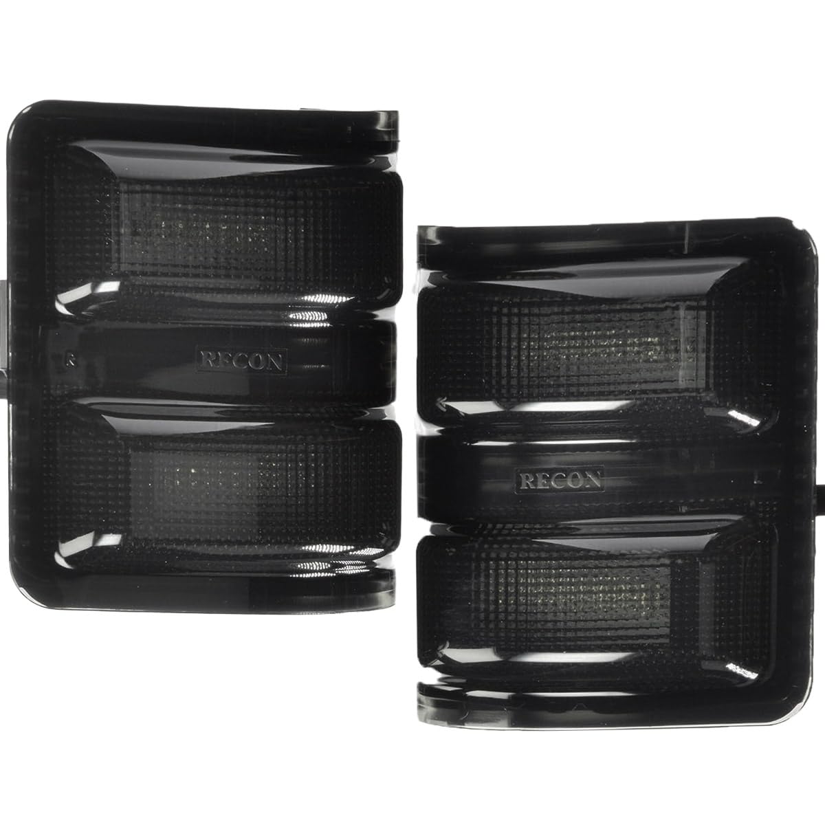 Recon - Fits 08-16 Super Duty (F250, F350, F450) Side Mirror Lenses Ultra Bright White Or Amber Led Lights - Smoked Lens (Amber Led)