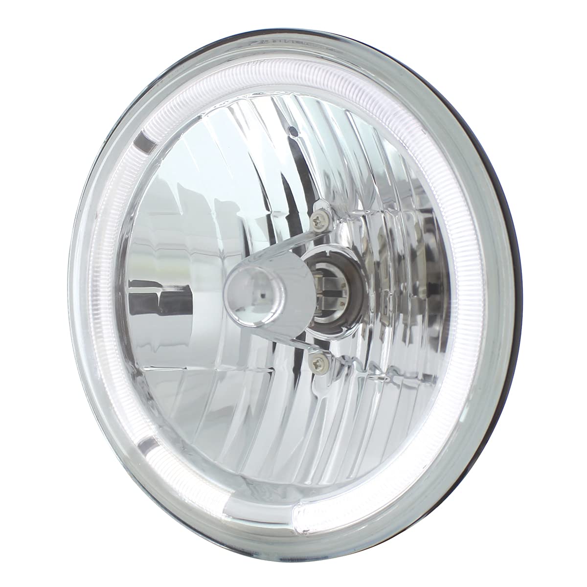 United Pacific 31285 7'' Crystal Headlight With White Led Halo Ring