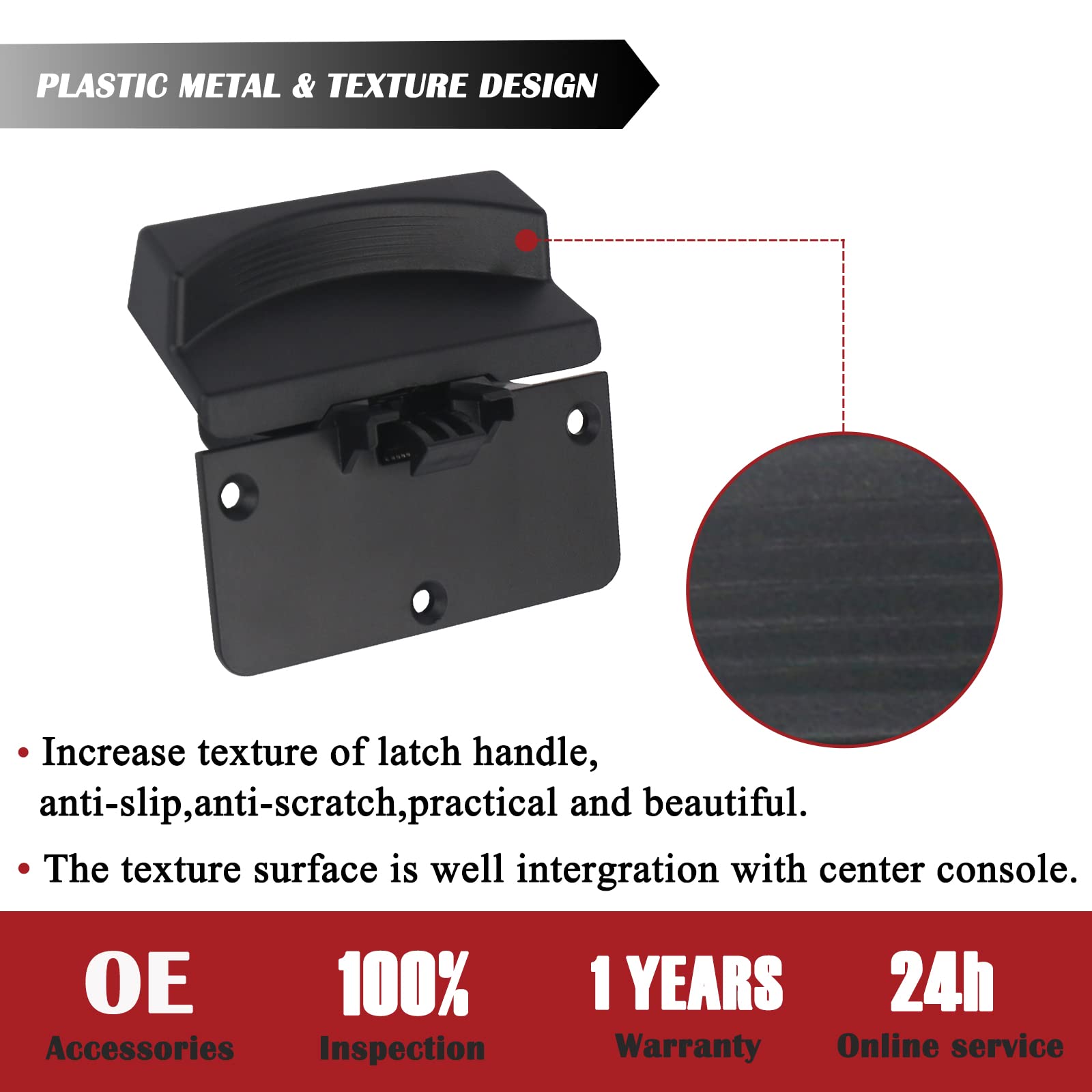 TQPONLY Center Console Armrest Latch for 2013-2018 Dodge Ram 1500 2500 3500 4500 5500 - Black Lower Latch Replacement 5