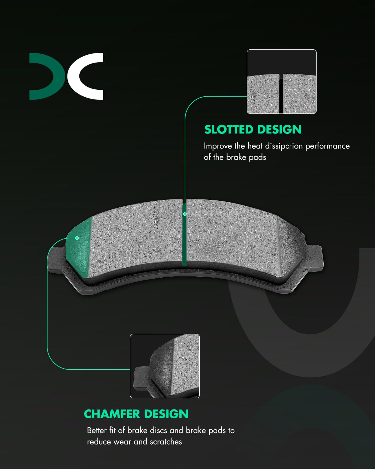 Scitoo Ceramic Brake Pads Stes Front Fit For Chevy Blazer 97-05,For Chevy S10 Pickup 98-04[4Wd],For Gmc Jimmy 98-05,For Gmc Sono