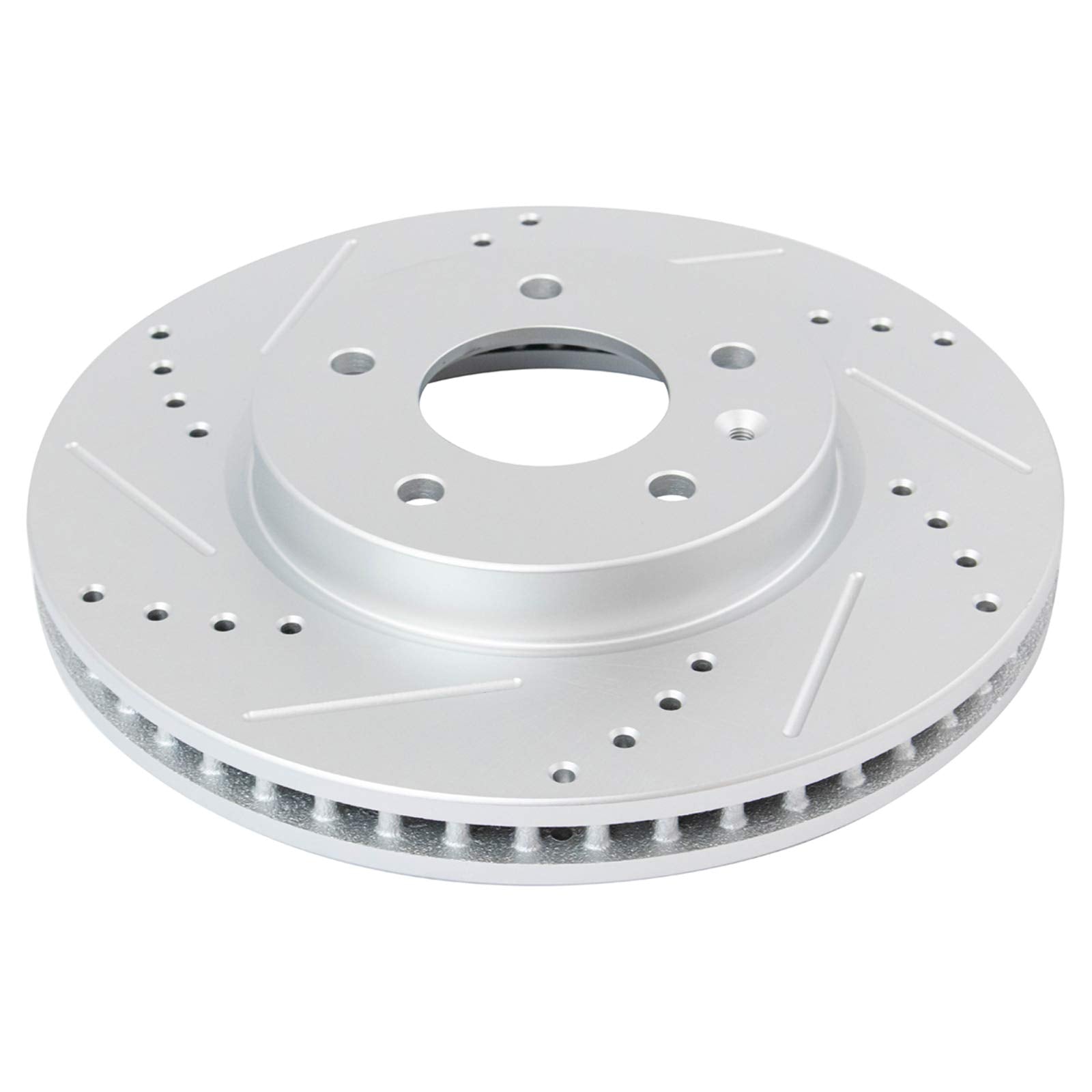 Trq Front Performance Brake Rotors Set Premium G-Coated Cross Drilled & Slotted Compatible With 2012-2015 Chevrolet Captiva Spor