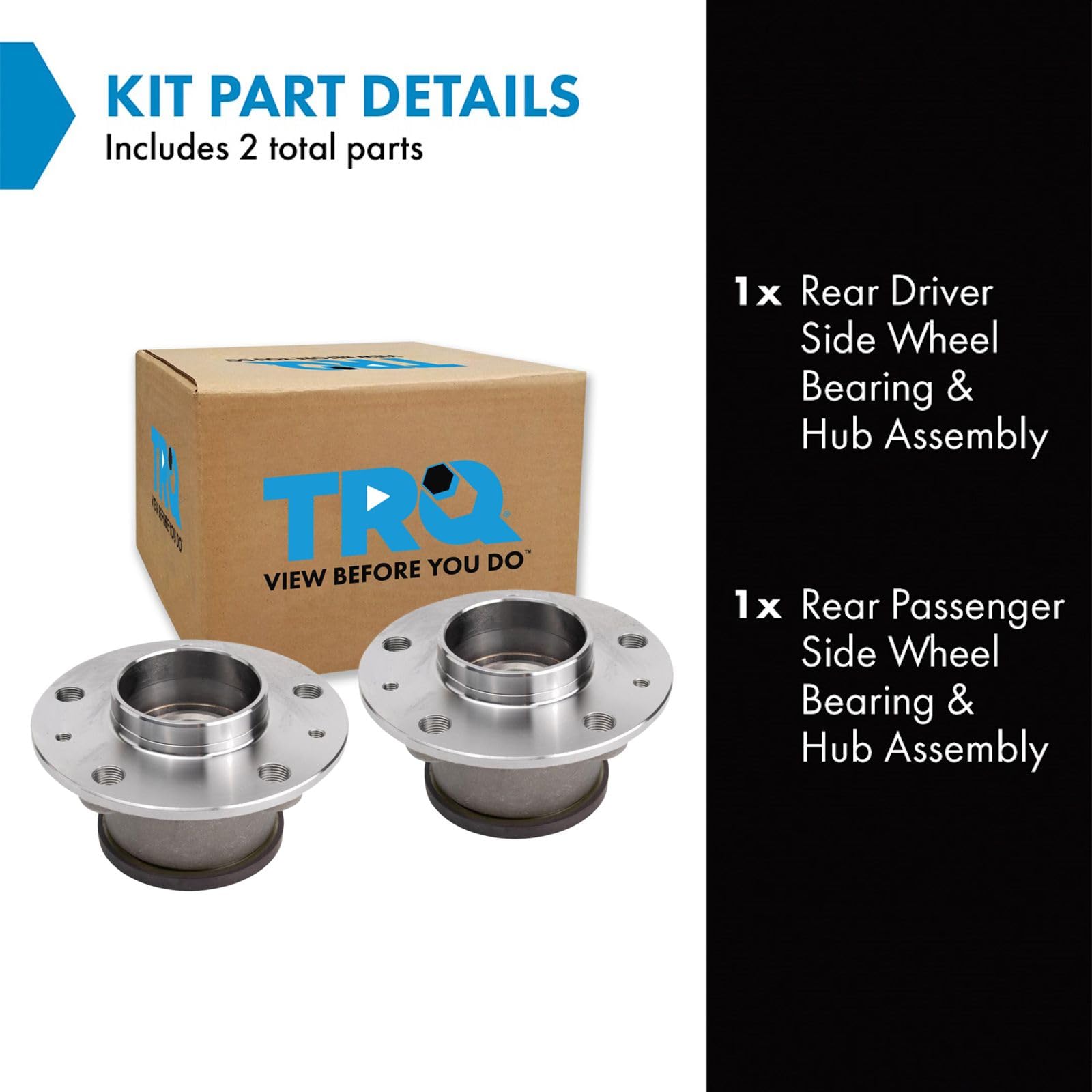 Trq Rear Wheel Hub Bearings Assembly Set Compatible With 2014-2023 Ram Promaster 1500 Promaster 2500 Promaster 3500