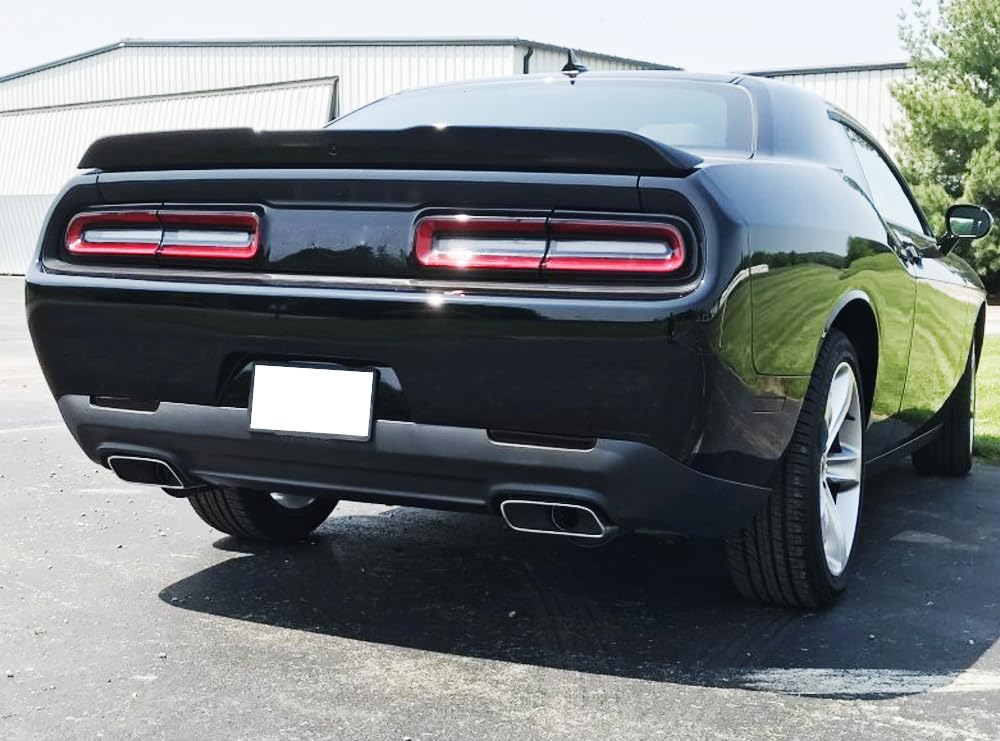 Ijdmtoy Blackout Smoked Lens Rear Bumper Reflector Lenses Compatible With 2015-Up Dodge Challenger, Oe-Spec Lh Rh Assembly