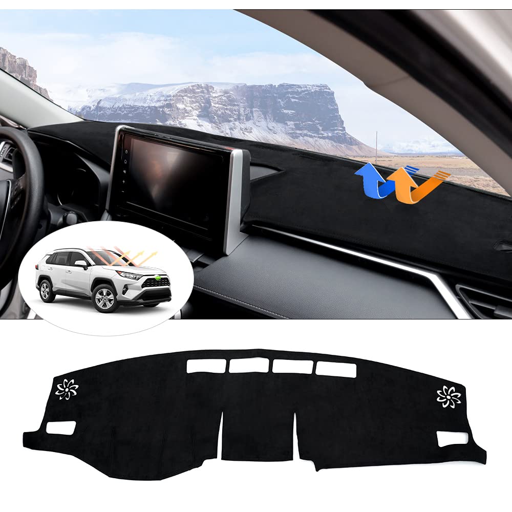 Cartist Dashboard Cover Mat For 2019-2022 2023 2024 2025 Toyota Rav4 Accessories Dash Cover Suede Dash Mat Sunshade Glare Uv Ray