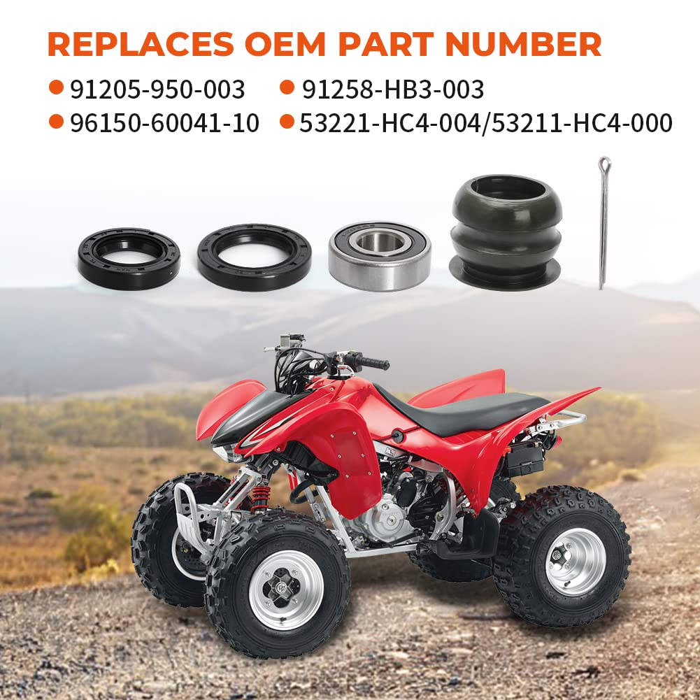 Upper Steering Stem Shaft Bushing Oil Seal & Dust Seal Bearing Kit Replaces 91205-950-003 91258-Hb3-003 53221-Hc4-004 96150-6004