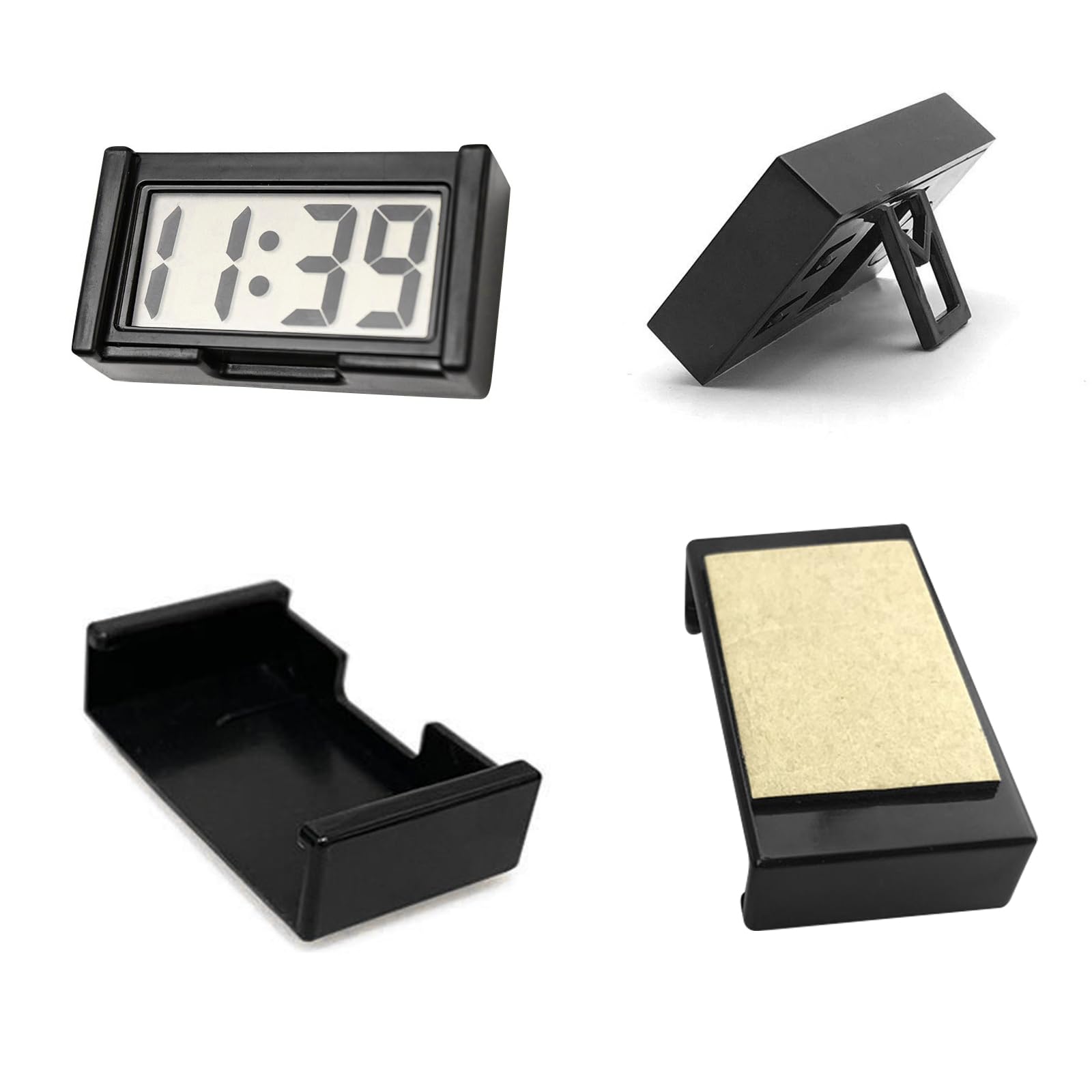 Shudyear Small Digital Clock, With Jumbo Lcd Time & Day Display,Mini Automotive Small Digital Clock Battery Operated For Desktop