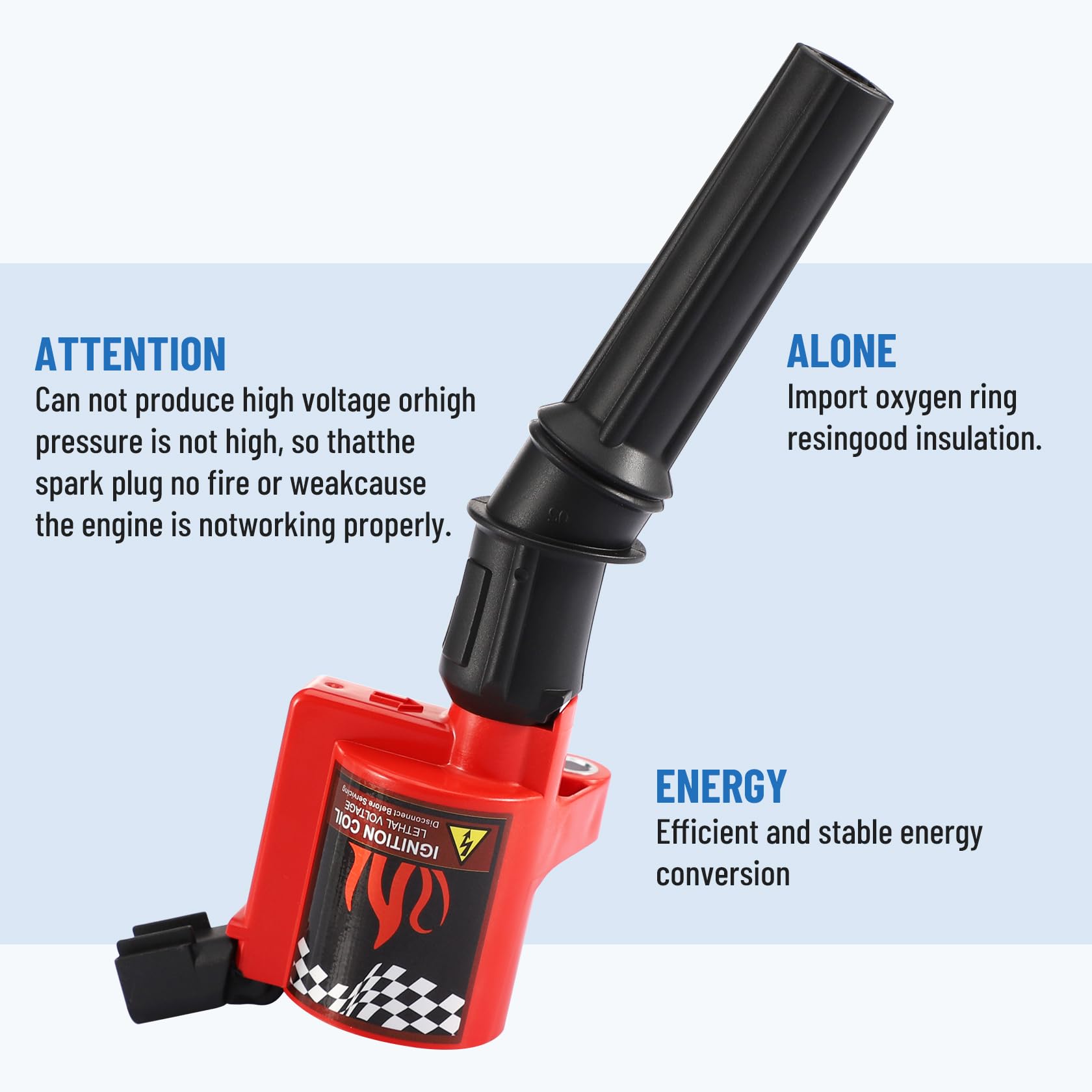 Big-Autoparts 8 Pack Ignition Coil Cuvred Boot Compatible With Ford F150 E150 Explorer,Town Car,Grand Marquis,Dg508 Dg457,Red