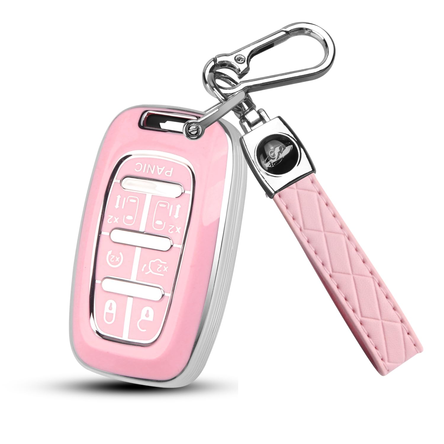 Mild East Key Fob Cover Fit For Chrysler Pacifica, 7 Button For 2017-2025 Touring, Pinnacle, Limited, Voyager, 2020 Proximity, S