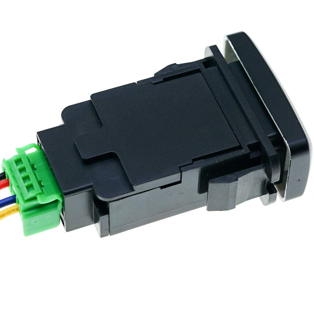 Xotic Tech Factory Style 4-Pole 12V Push Button Switch W/Led Background Indicator Lights For Fog Lights, Drl, Led Light Bar, Etc Fit Standard Size (39 X 21 Mm)