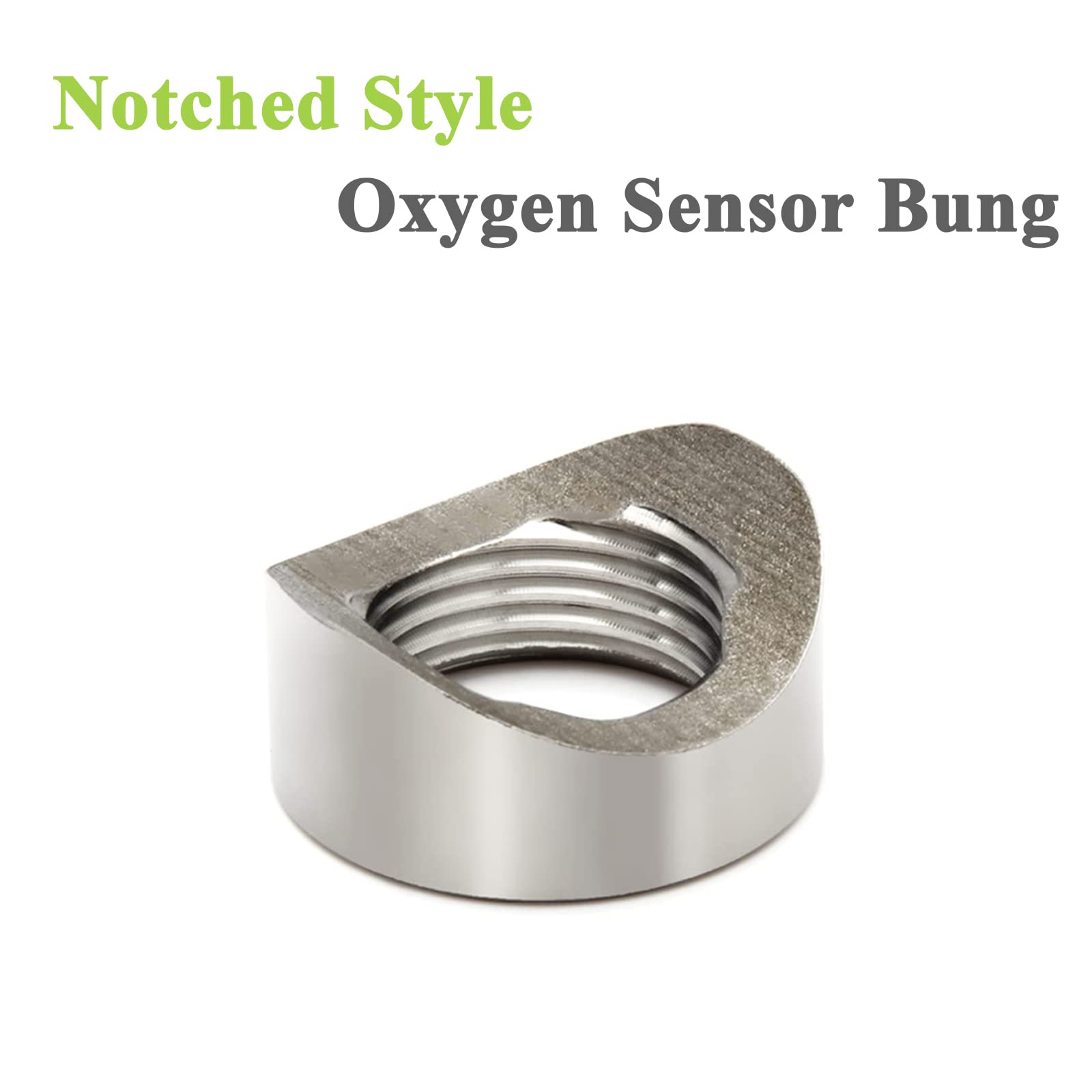 I Little Bamboo O2 Sensor Bung, Stainless Steel Oxygen Sensor Mounting Bungs and Plugs, M18 X 1.5 Thread Notched Style Oxygen Se