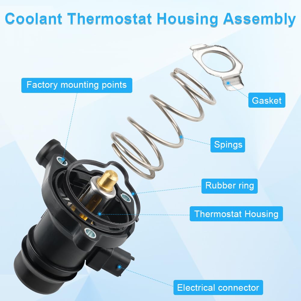 Wmphe 55565336 Engine Coolant Thermostat Housing Assembly Compatible With 2011-2016 Chevy Cruze Limited 1.4L Replace Oem 55565336 55579010 902-808