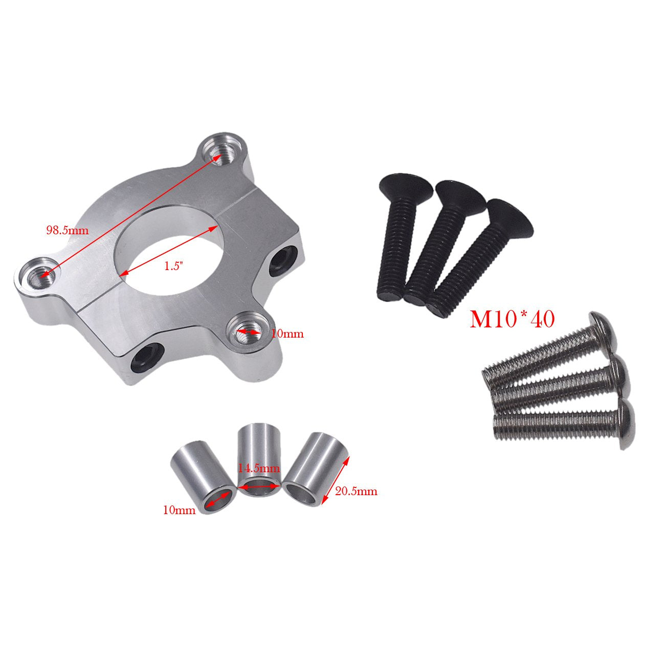 1'/1.5'(25Mm/38Mm) Silver Cnc Adapter 40T Sprocket Fits 80Cc Motorized Bicycle