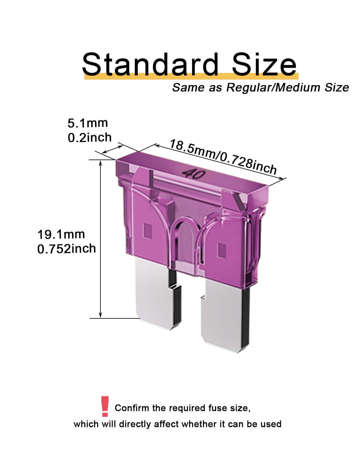 Riseuvo 20Pcs 40A Standard Car Fuses - 40 Amp Automotive Fuses(Ato/Apr/Ats), 32V (12/24V) Blade Fuse For Rv/Truck/Suv