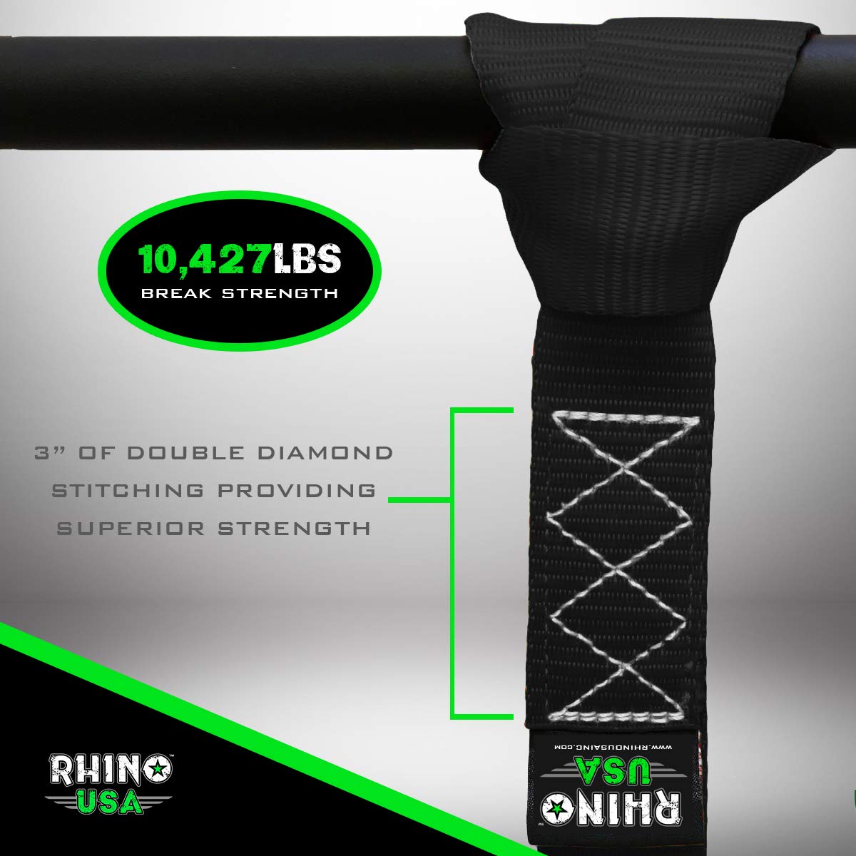 Rhino Usa Soft Loop Tie Down Straps (4-Pack) - 1.6 Inch X 17 Inch (5,000 Lbs Break Strength) Heavy Duty Motorcycle Straps For Use With Ratchet Straps - Handlebar Straps For Atv, Utv, Dirt Bike (Black)