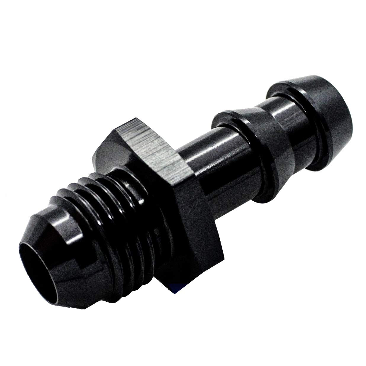 8An Female To 3/8 Hose Barb Fittings Adapter Aluminum Fuel Line -8 An Female To 3/8' Push On Barb Connector Black Anodized