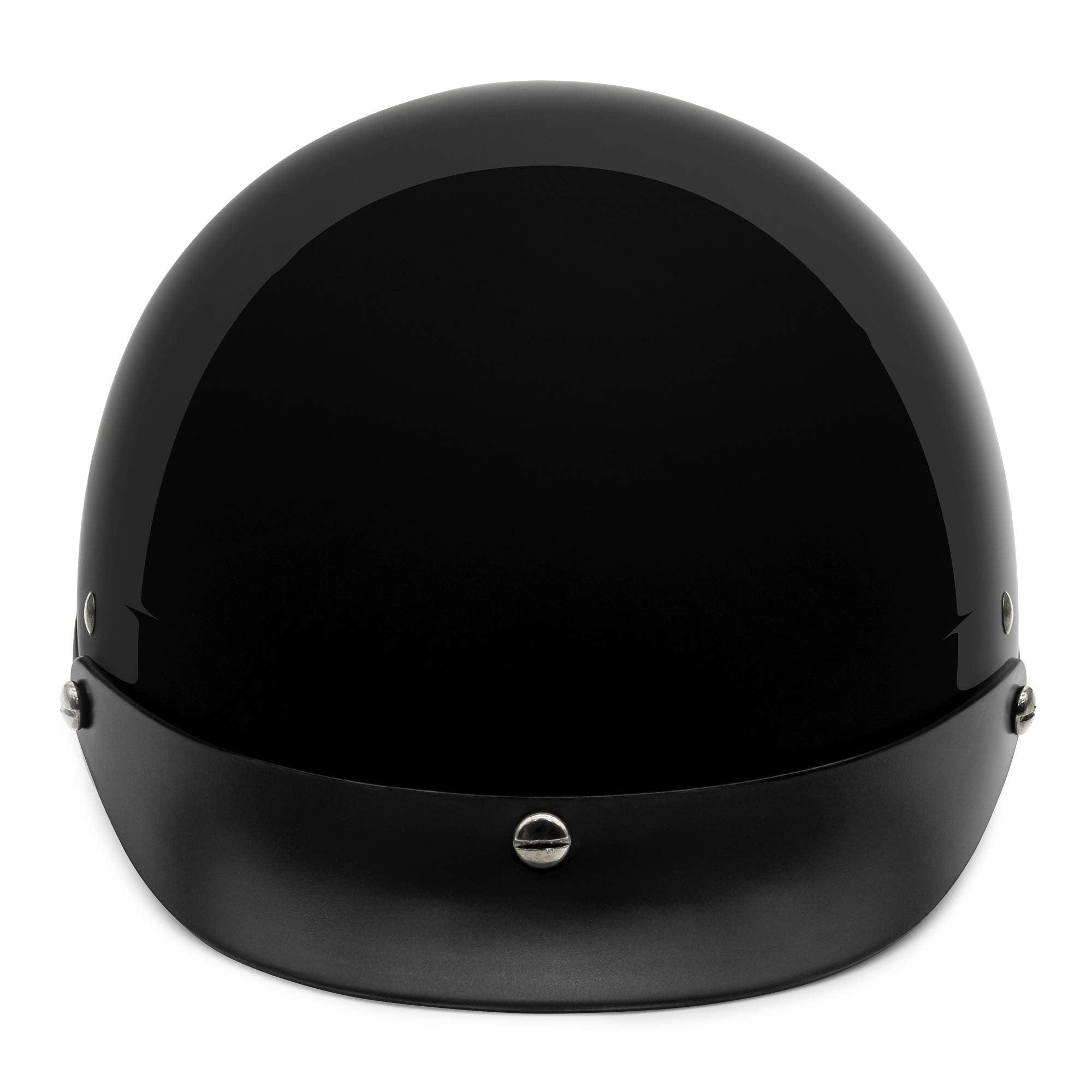 Vcan Cruiser Solid Gloss Black Half Face Motorcycle Helmet (Large)