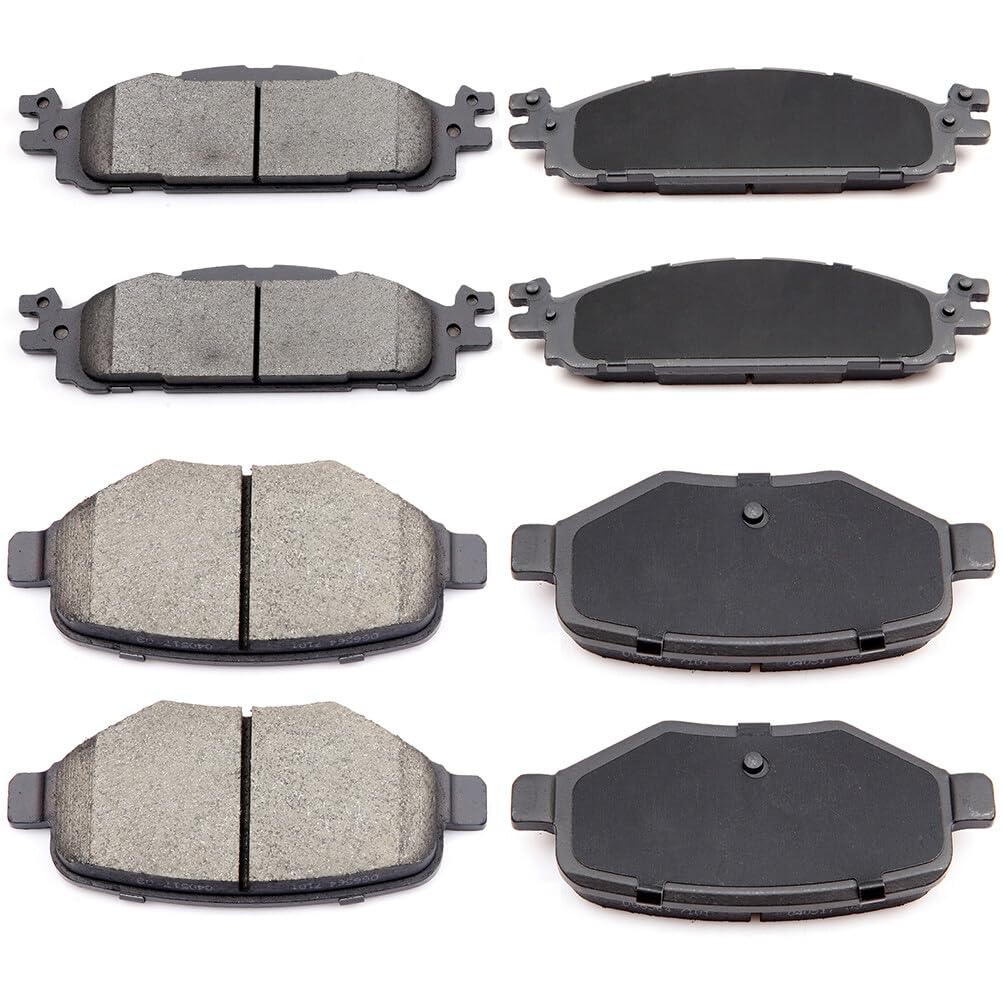 Eccpp D1508-8715 D1377-8488 Front & Rear Ceramic Disc Brake Pad Set - Fit For Ford Explorer 2011-2019, Flex 2009-2017, Taurus 20