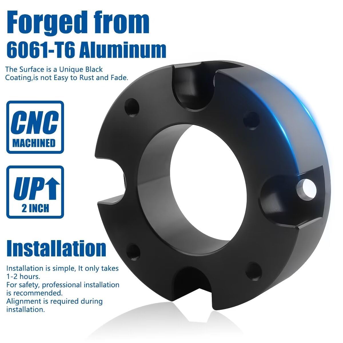 GAsupply 2 Front Leveling Lift Kits, Compatible with 2007-2024 Toyota Tundra Sequoia 2WD 4WD, 2 Inch Raise Strut Suspension Sp