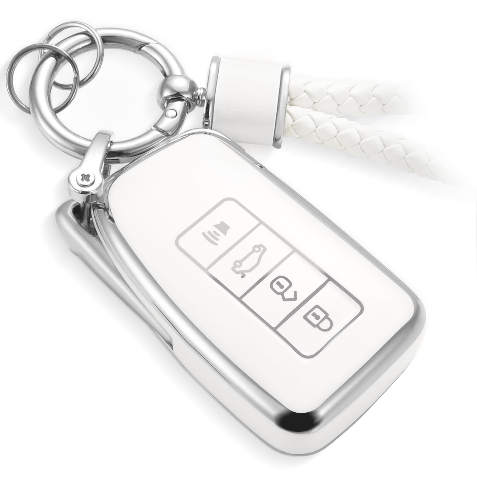 Ctrinews For Lexus Key Fob Cover With Metal Braided Keychain, Upgraded Soft Case For Gs Gs-F Es Is Is-F Rc Rc-F Nx Lx570 Rx350/4
