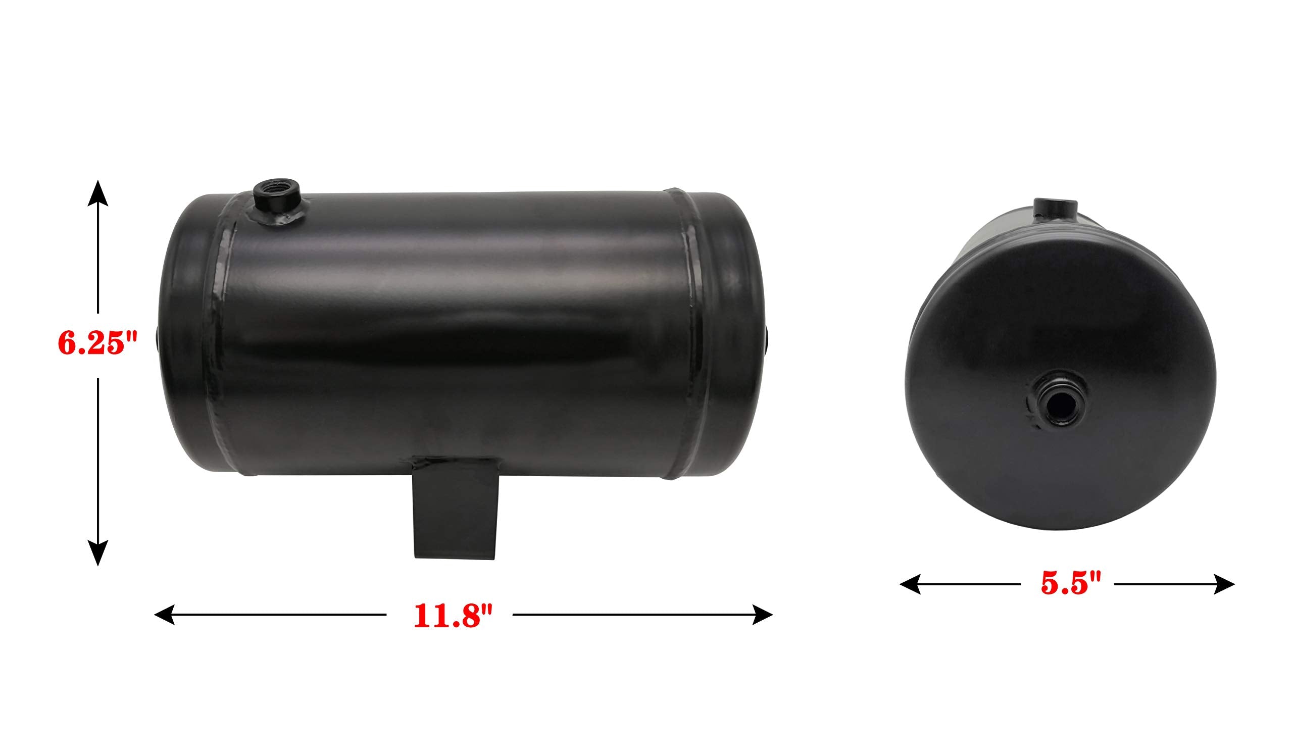 Lhfacc 1 Gallon Air Tank Air Reservoir Tank With 1/4 Inches Npt Ports, Black