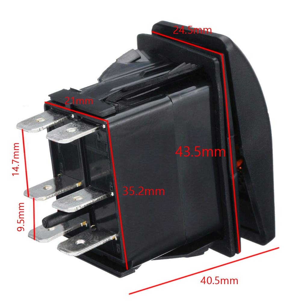 Etopar 3 X Momentary Heavy Duty Car Rocker Switch Dash Dashboard Dual (On) Off (On) 6Pin Dpdt Toggle Switch Waterproof 12V 20A 24V 10A