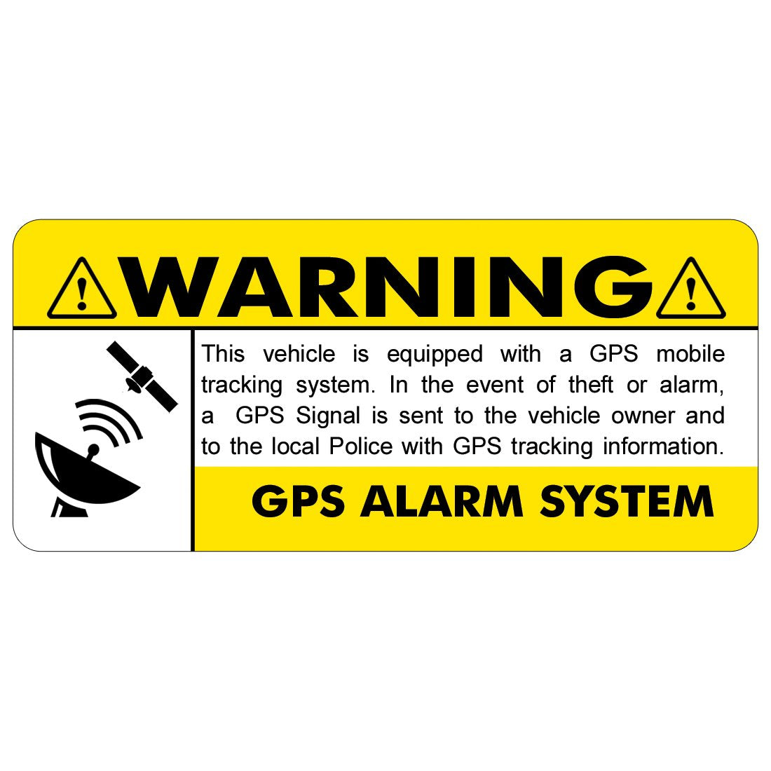 Gps 4 Pack 3.5''X1.5'' Yellow Anti Theft Stickers #Fs009 Vehicle Security System Alarm Decal Car Truck