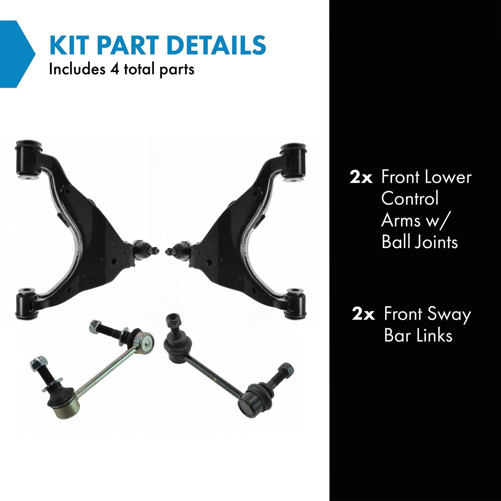 Trq Front Suspension Kit Control Arm With Ball Joint Sway Bar Stabilizer Link Compatible With 2003-2009 Lexus Gx470 Toyota 4Runn
