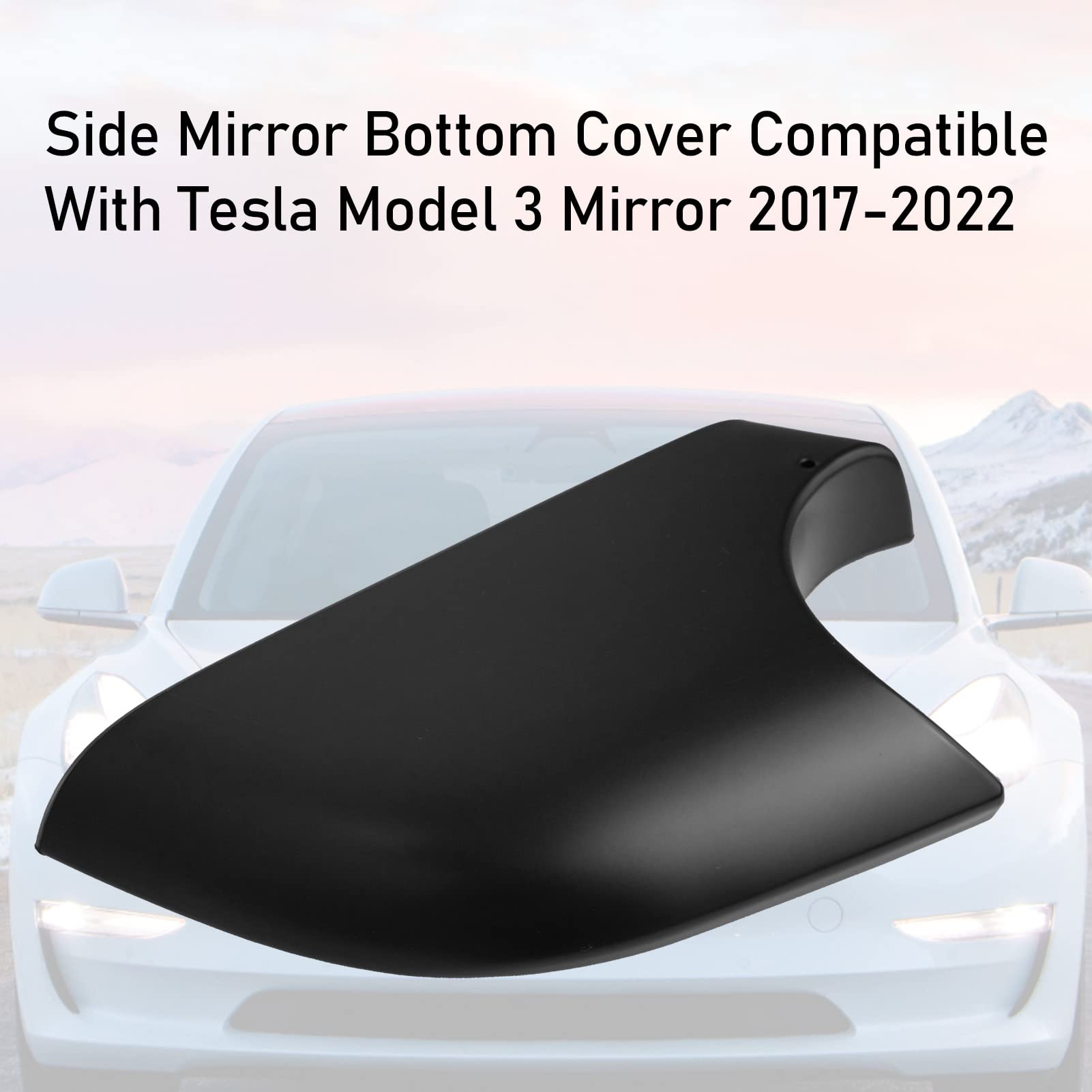 Jaronx Compatible with Tesla Model 3 Mirror Lower Cover 2017-2024,Left Drive Side Rearview Mirror Base Bottom Cover Trim Replace