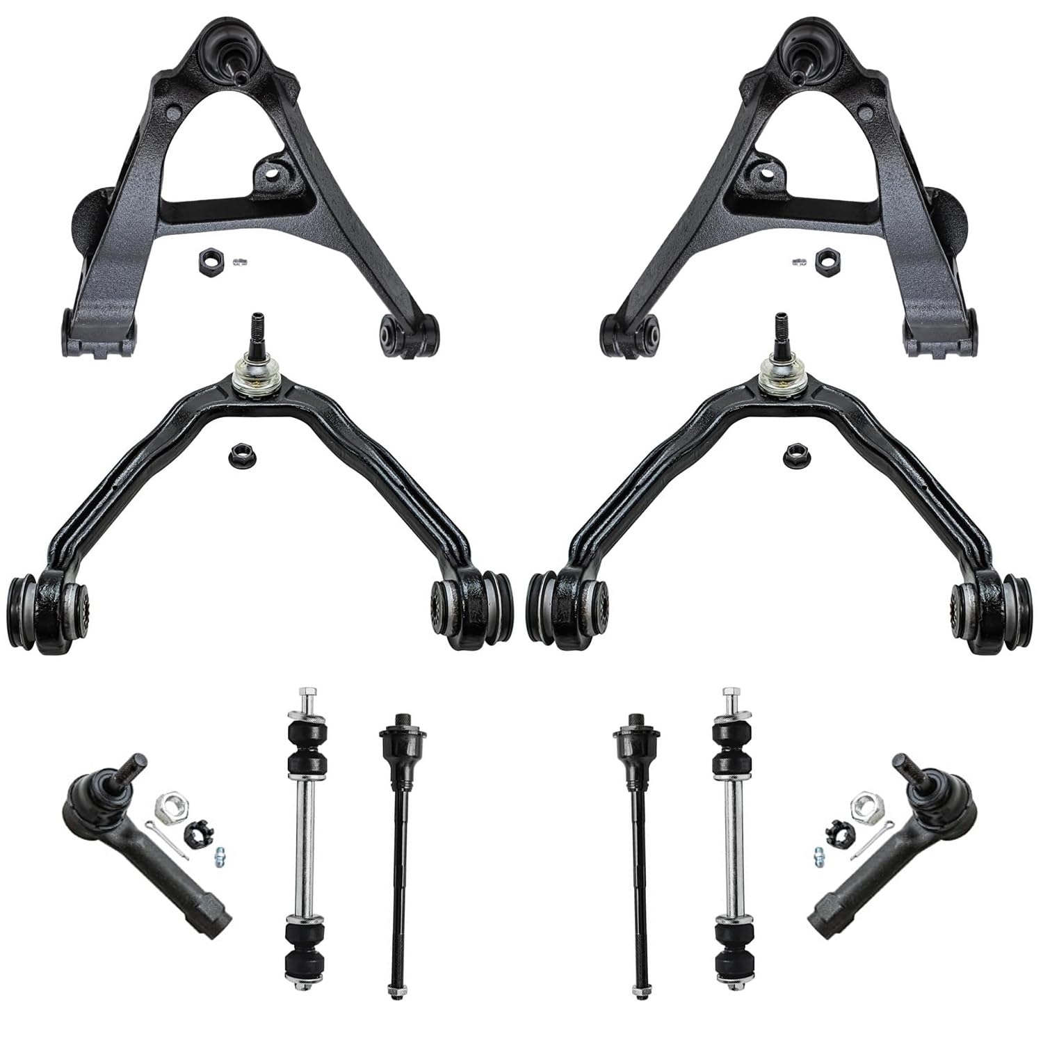 Detroit Axle - Front End Kit for Chevy GMC Silverado Sierra Suburban 1500 Yukon Tahoe Cadillac Escalade ESV 4 Lower Upper Contro
