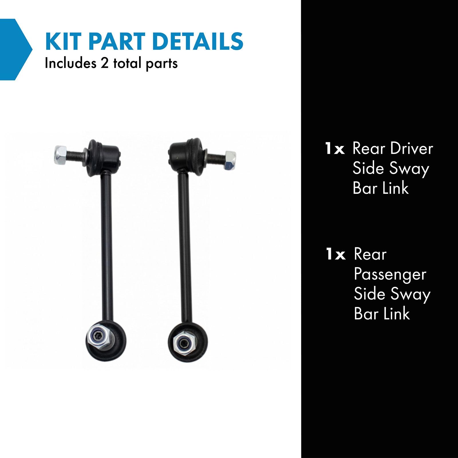 Trq Rear Sway Bar Stabilizer Link Set Compatible With 2007-2013 Acura Mdx 2010-2013 Zdx 2009-2015 Honda Pilot