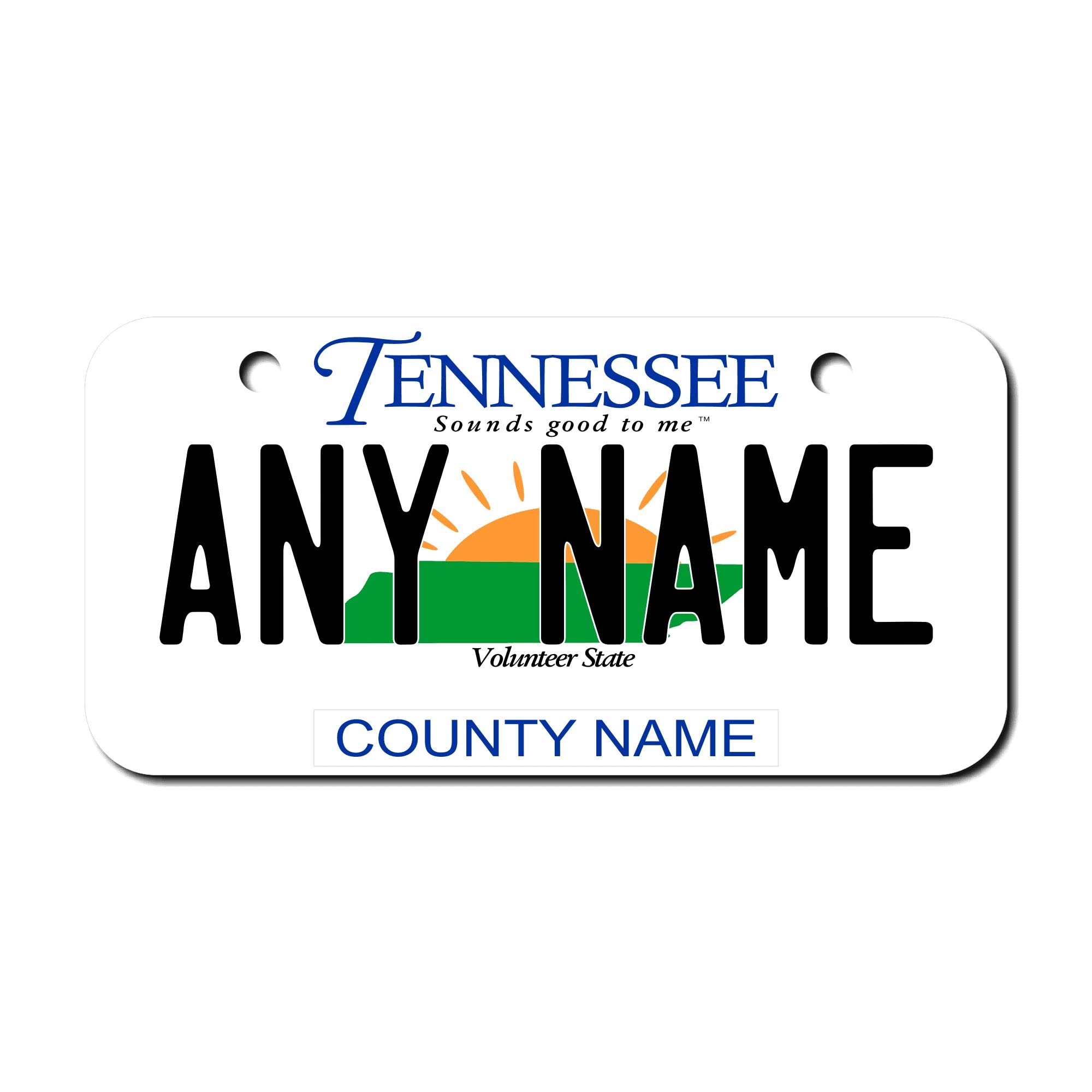 Teamlogo Personalized Tennessee License Plate - Sizes For Kid 'S Bikes, Cars, Trucks, Cart, Key Rings Version 1 (3 X 6 Aluminum