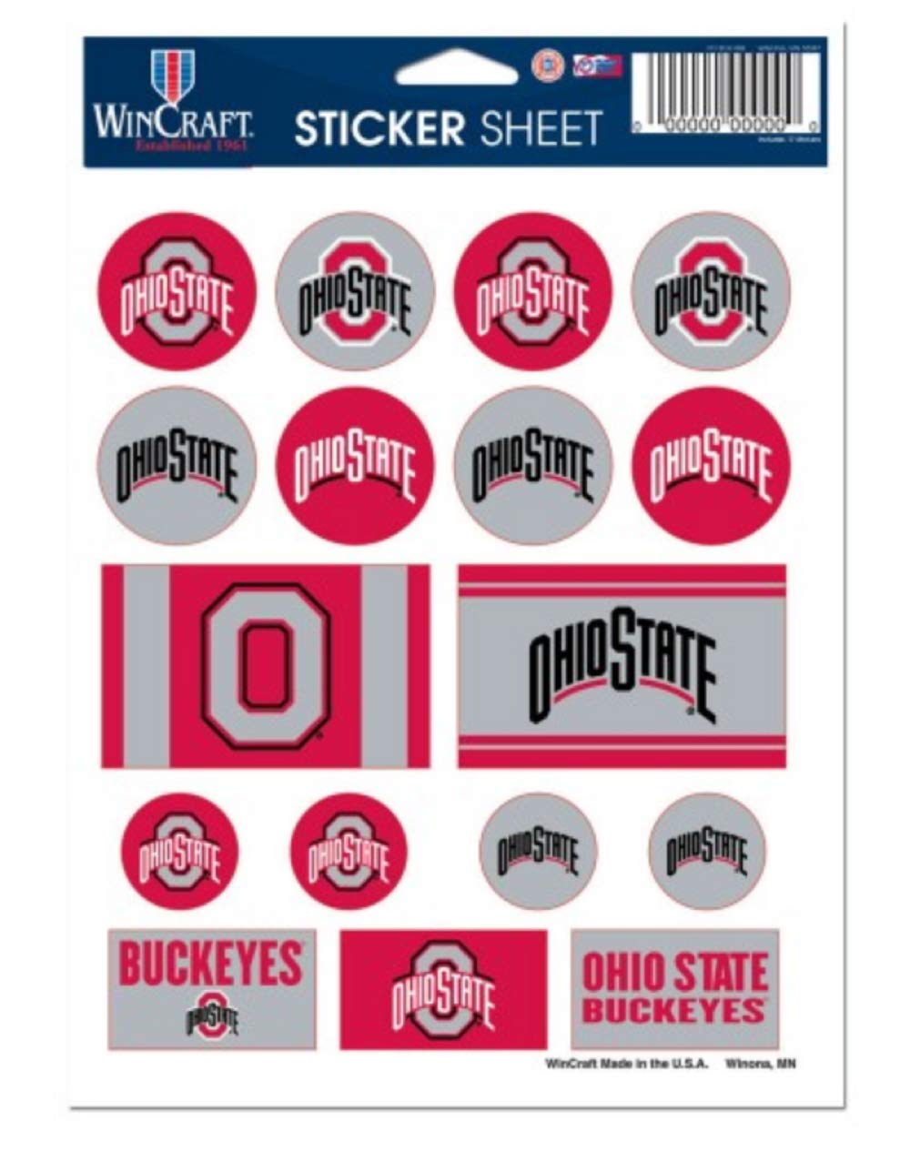 WinCraft NCAA Ohio State University Vinyl Sticker Sheet, 5' x 7'