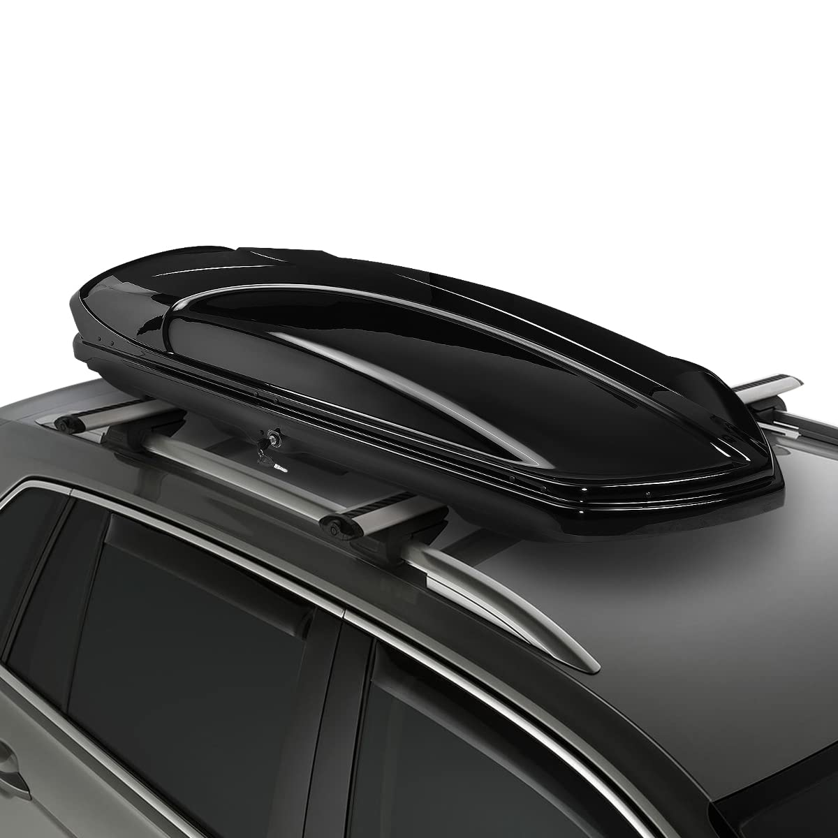 DNA MOTORING Extra Long XXL Lockable Rooftop Cargo Carrier Box Roof Luggage Storage Case w/Lock+Keys, 110Lb Capacity, 15 Cubic F