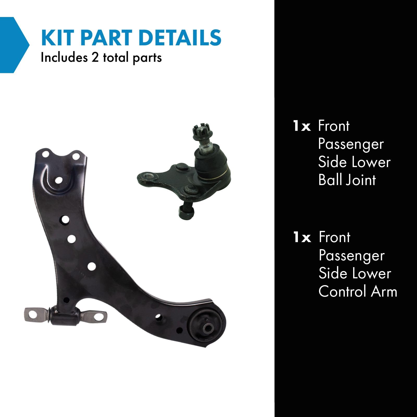 Trq Front Right Lower Control Arm With Ball Joint Passenger Side Compatible With 2019-2021 Lexus Es300H Es350 2019-2022 Toyota A