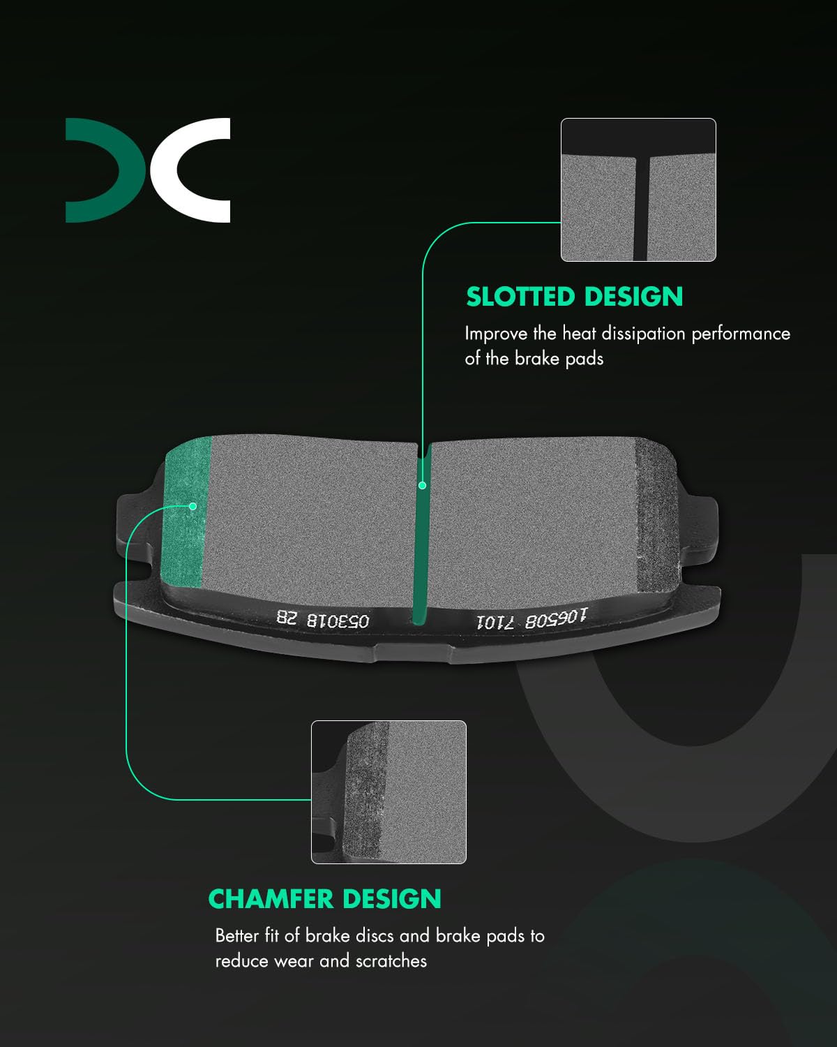 Scitoo D1275 Rear Ceramic Brake Pads Sets Fit For Chevy Captiva Sport 12-15,For Chevy Equinox 07-17,For Gmc Terrain 10-17,For Po