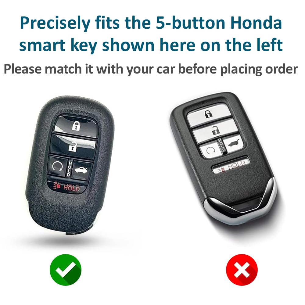 Autobase Silicone Key Fob Cover For 2022 2023 2024 2025 2026 Honda Civic Accord Hr-V Cr-V Pilot Sport Si Ex Ex-L Touring | Car A