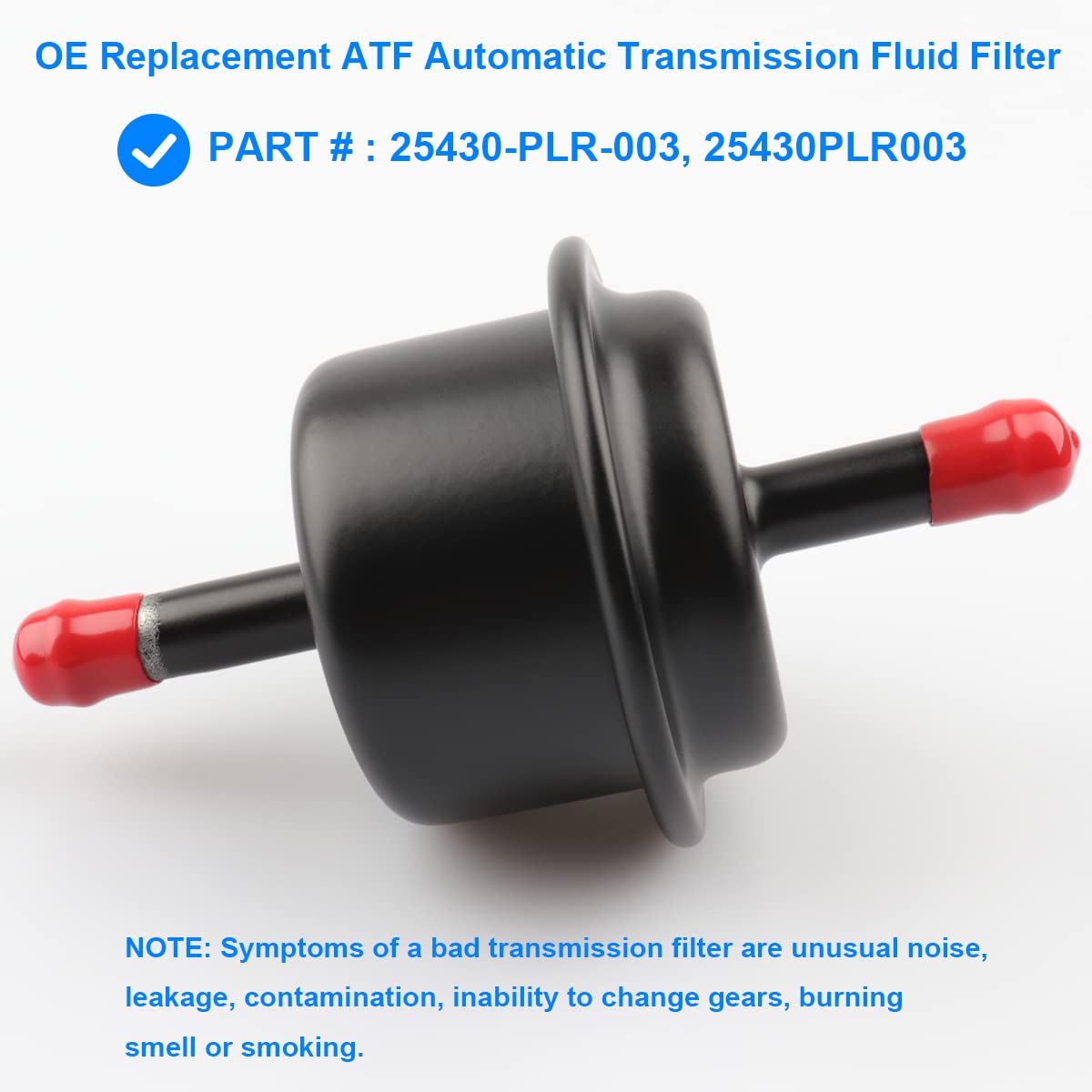 ATF Automatic Transmission Filter, Replace 25430-PLR-003, 044-0382, 25430PLR003, 0440382 Compatible with Honda CVT, Acura - Acco