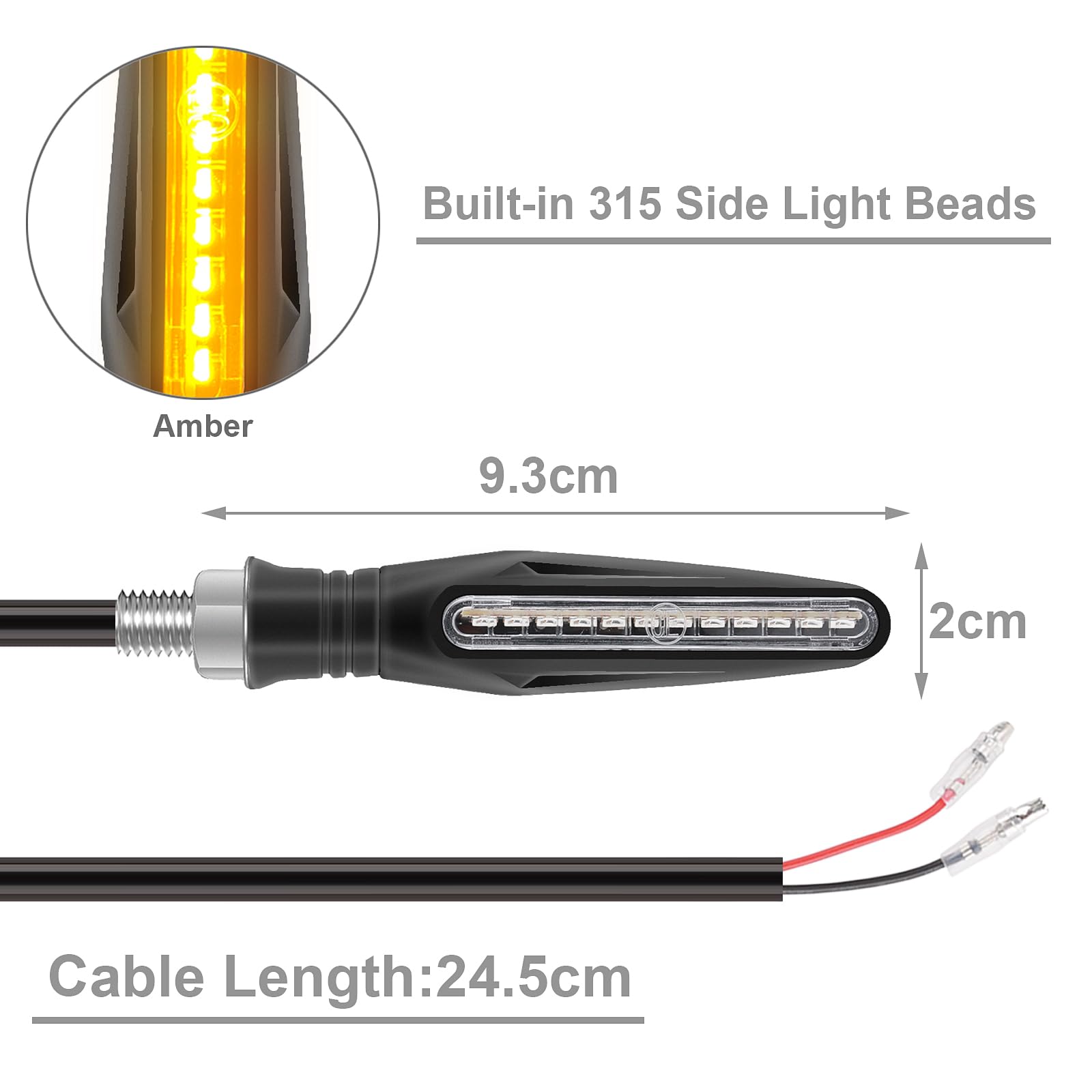 Kinstecks 4Pcs Motorcycle Indicators Flowing Turn Signal Lights Motorbike Turning Indicators 12V 12 Leds Bulbs