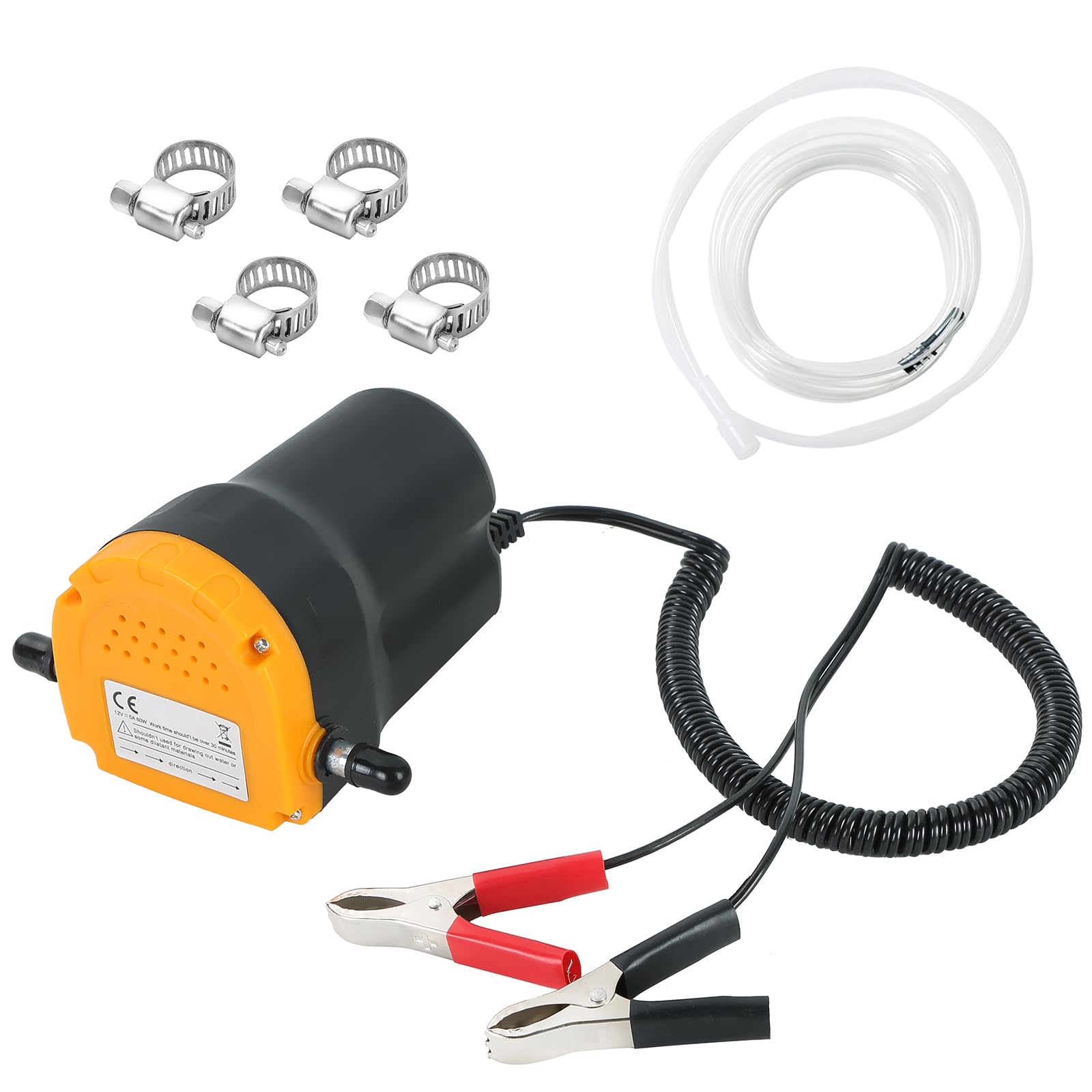 DASBET 12V 60W Oil Change Pump Extractor, Oil/Diesel Fluid Pump Extractor Scavenge Suction Oil Change Pump Transfer Oil Removal 