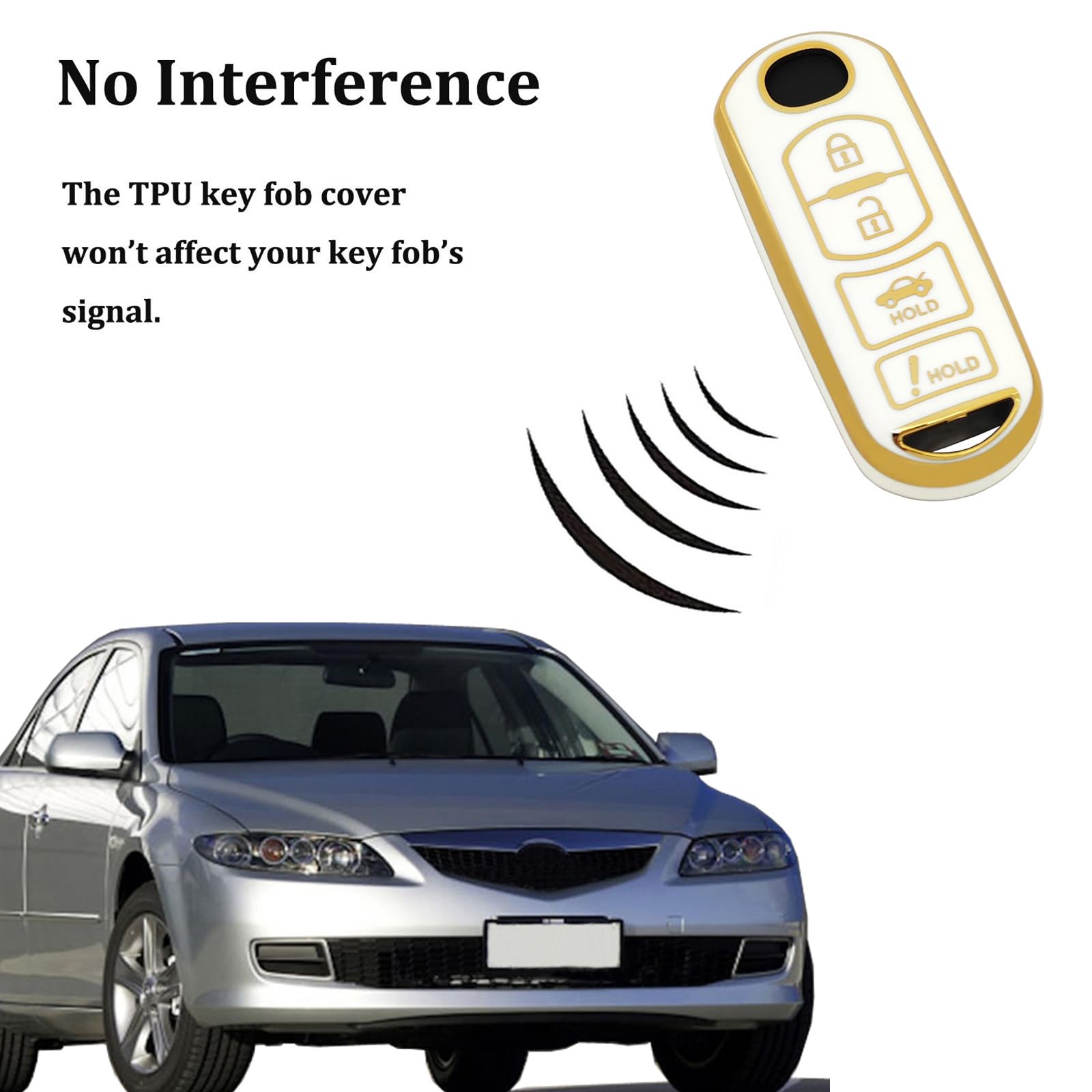 Arruweer Key Fob Cover For Mazda Soft Tpu Key Fob Case Holder Protector Compatiable With Mazda 3 6 8 Miata Mx-5 Cx-3 Cx-5 Cx-7 C