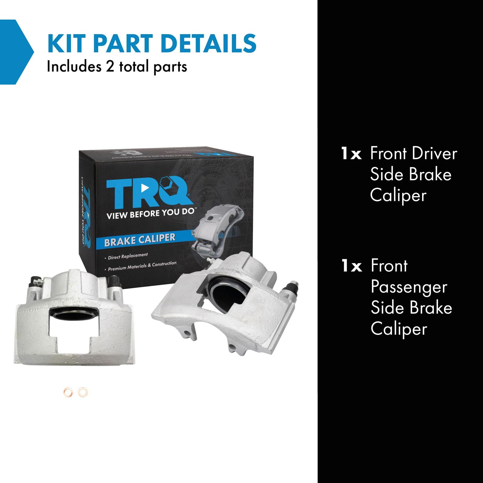 Trq Front Brake Caliper Set Compatible With 90-00 Cadillac 88-02 Chevrolet 94-99 Dodge Gmc
