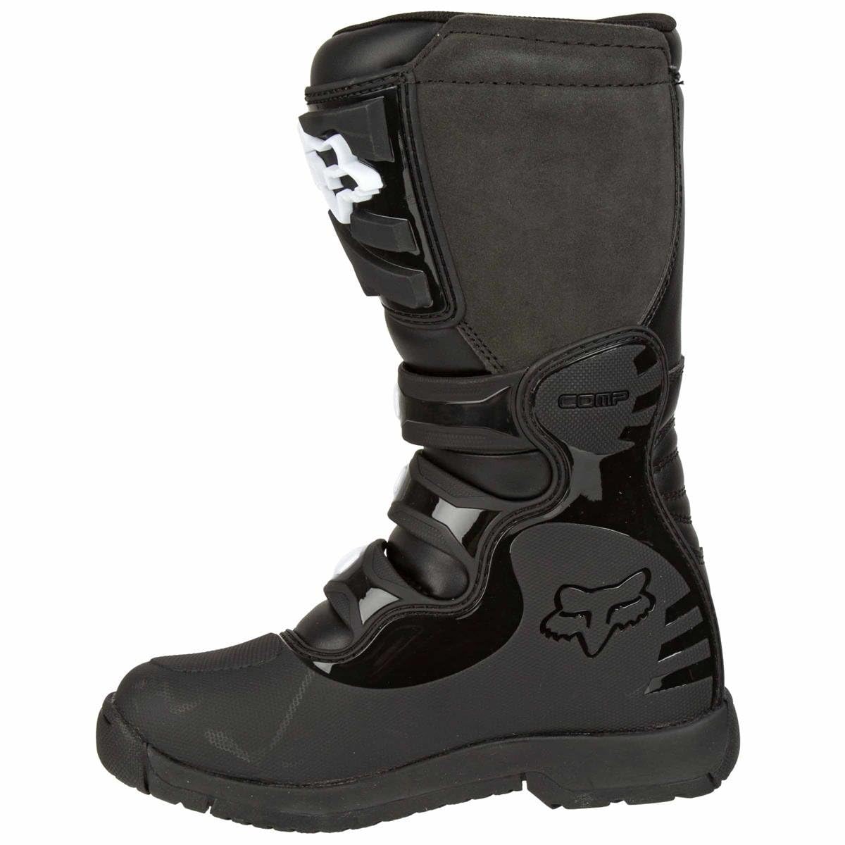 Fox Racing Unisex-Child Youth Comp 3 Motocross Boot,Black,Big Kid 4